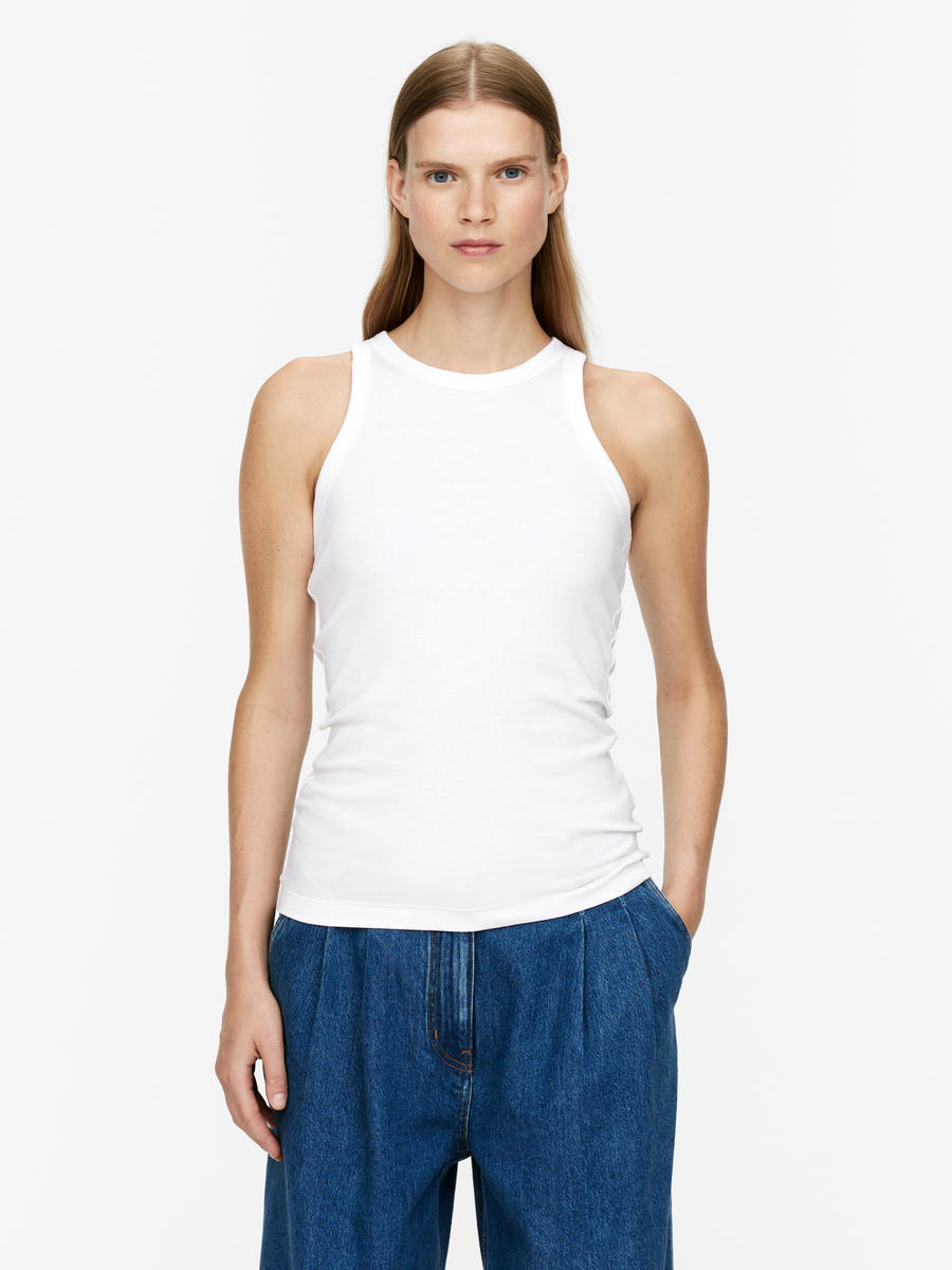 Rib Racer Tank Top-#FFFFFF-53