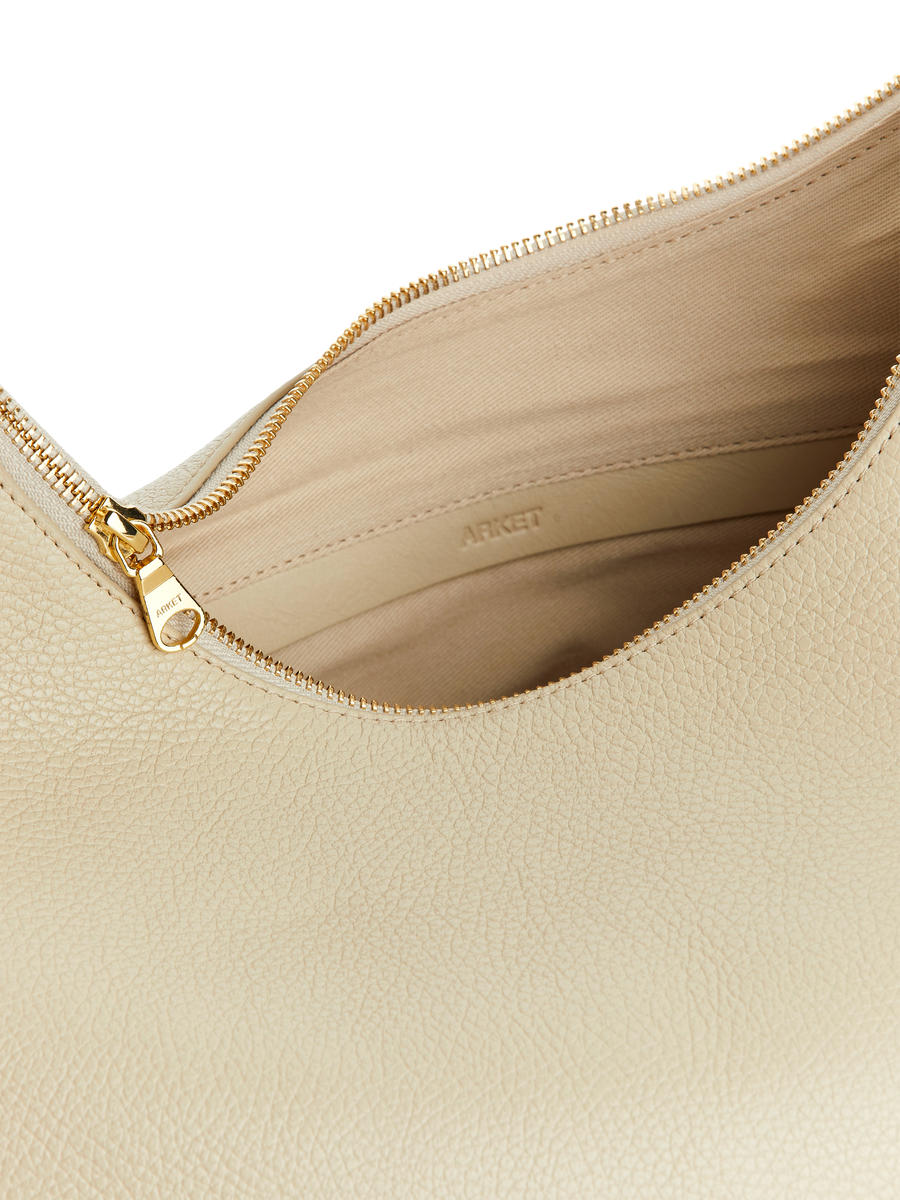 Leather Shoulder Bag - Beige - Women - 1222179001