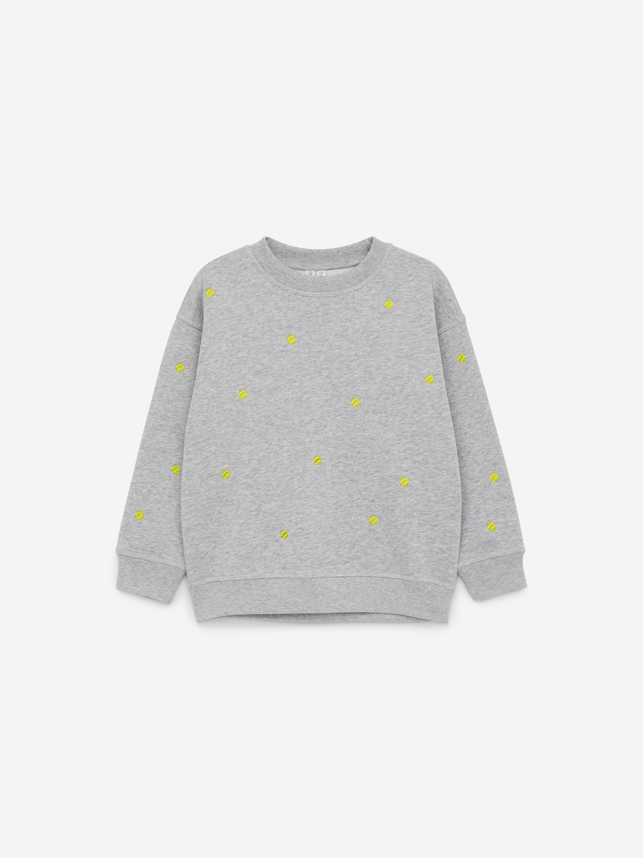 スウェット・トレーナー HUECLOSET Embroidery Sweat Shirt SE523 Sweatshirt with Rhinestones - Gray melange/rhinestones