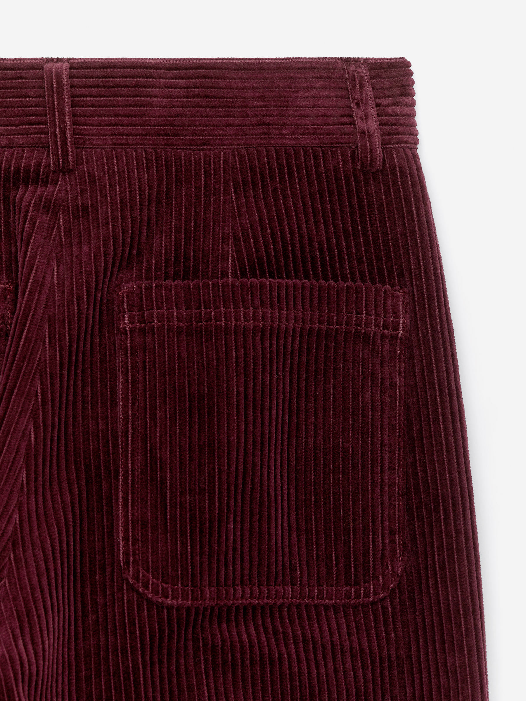 Pantalon à jambes larges en velours côtelé - Bordeaux - Relaxed fit - Femme - StillMedia/DescriptiveDetail - 1