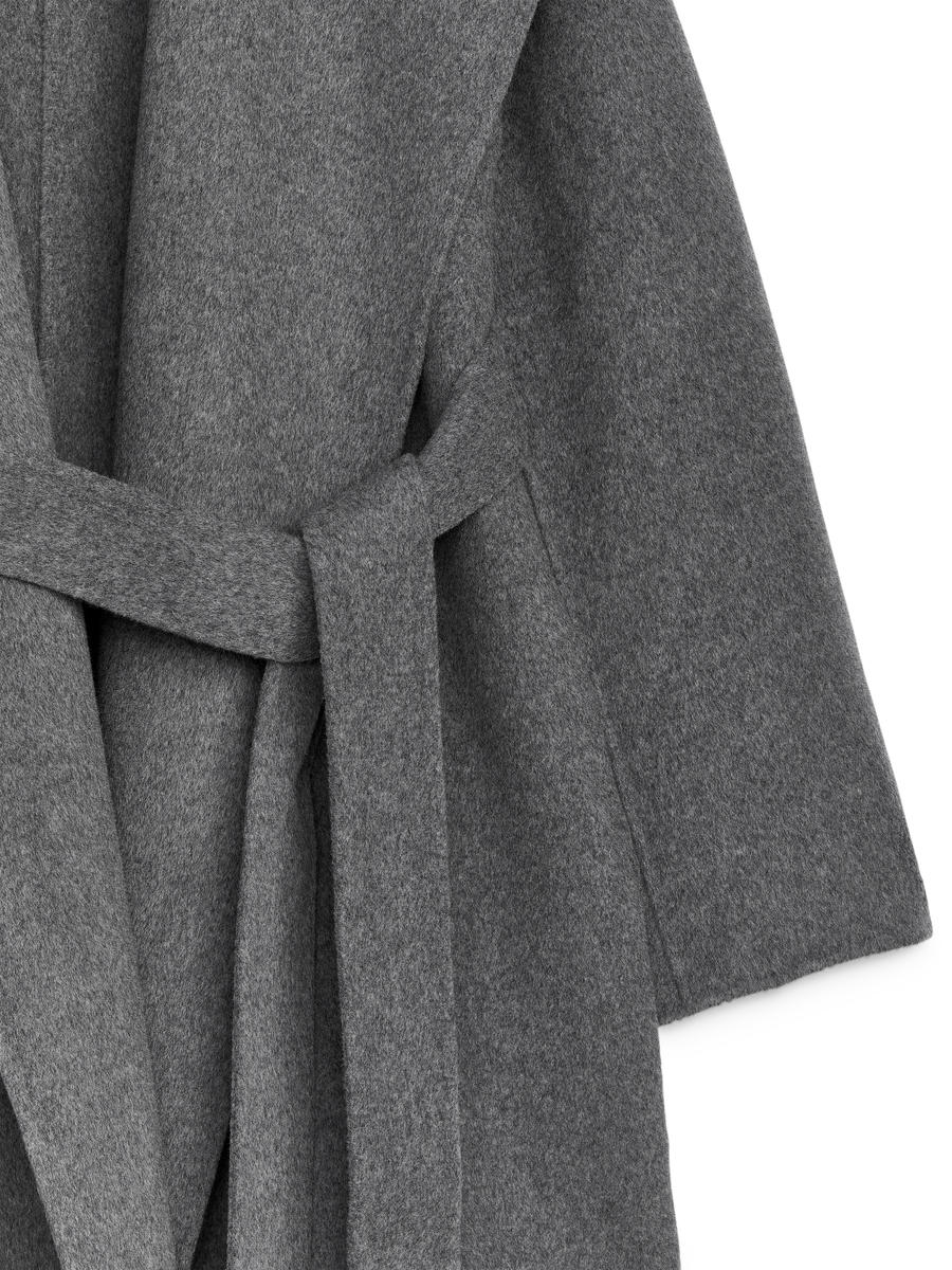 Shawl Collar Coat Grey Women ARKET DK