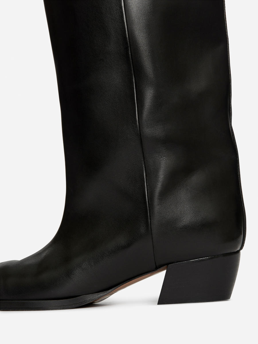 Knee-High Leather Boots-#272628-13147