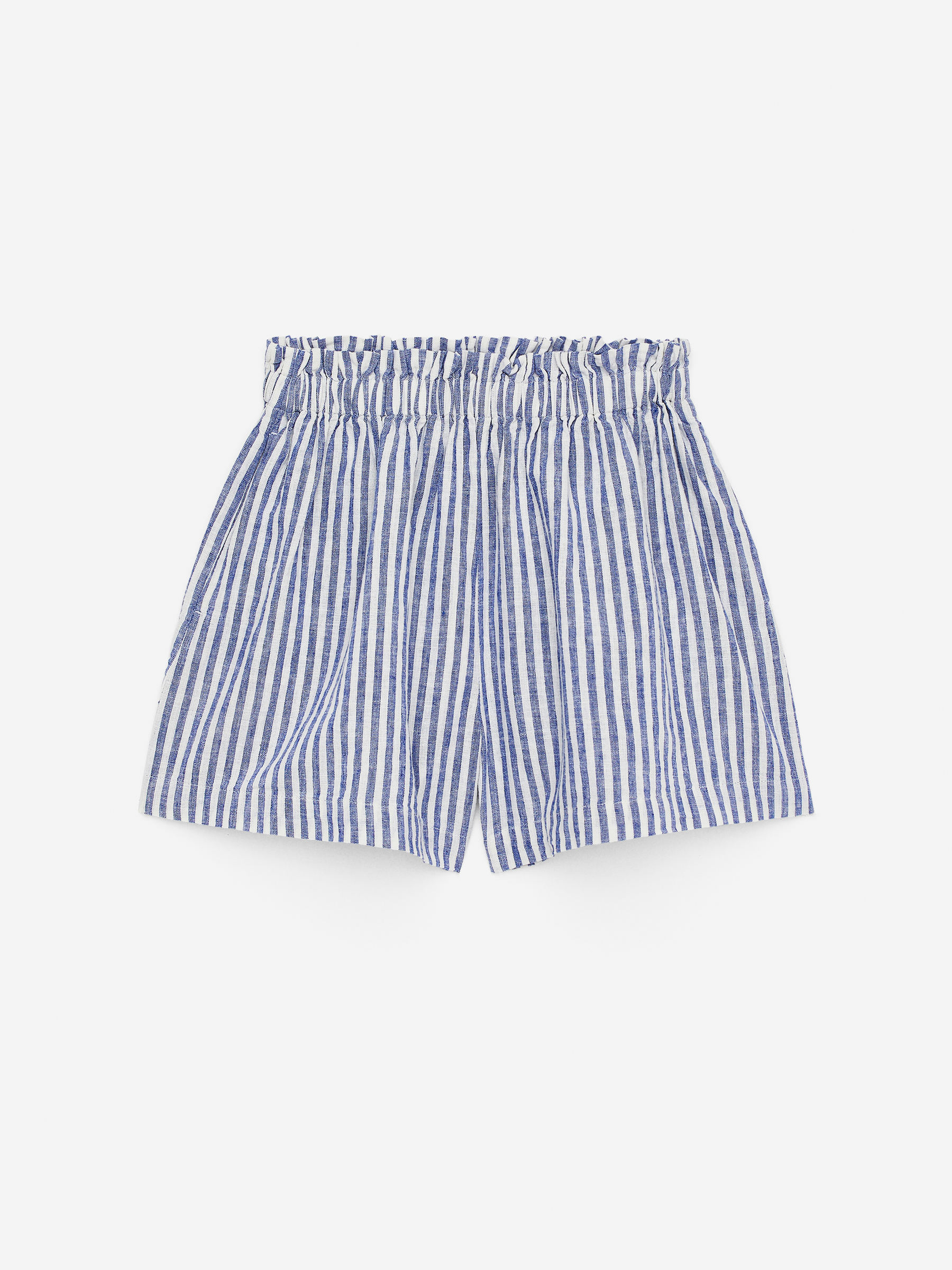 Wide Linen Shorts-#3B4EA3-15731