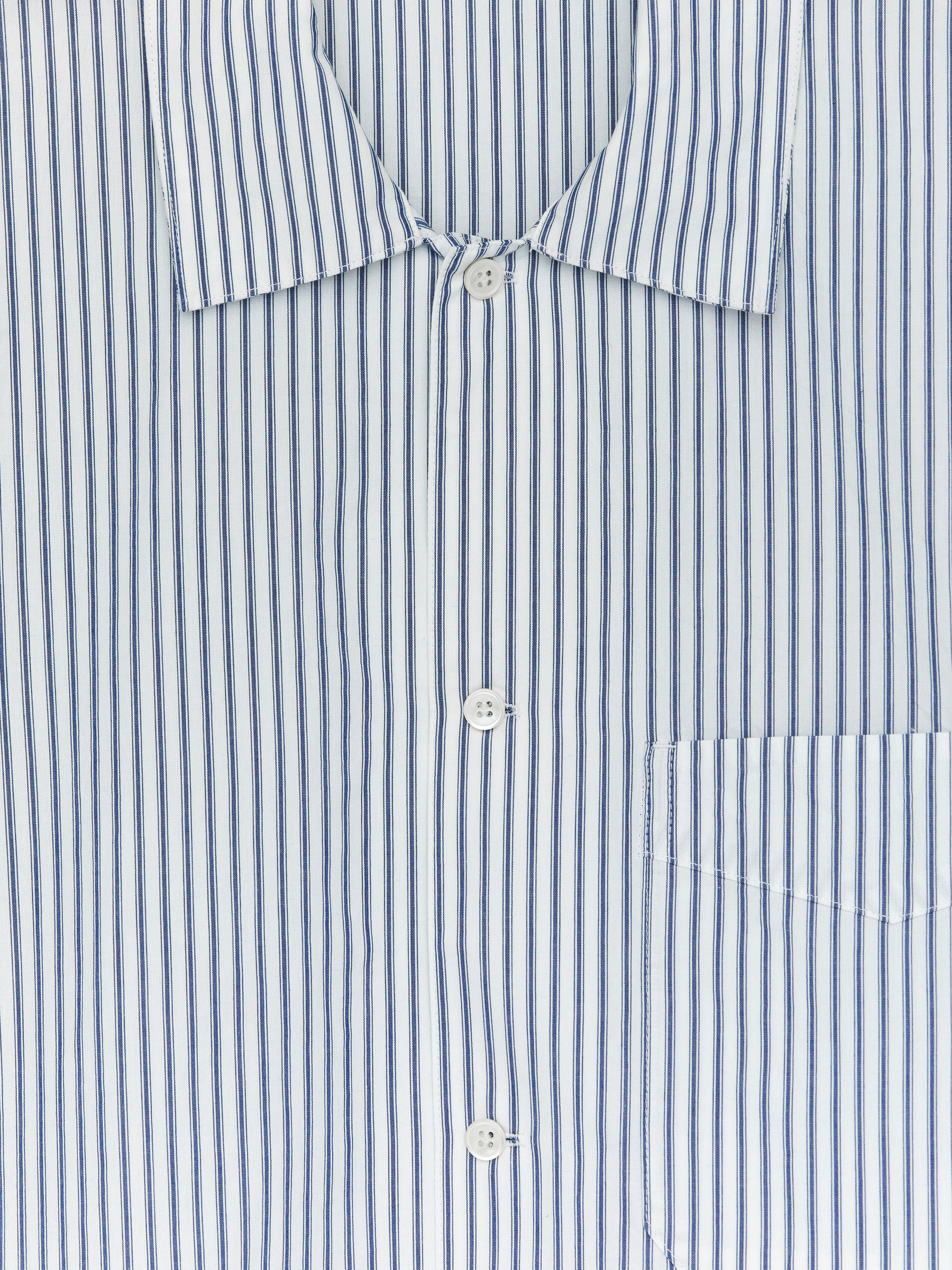 Poplin Pyjama Shirt - White/Blue - Regular fit - Men - StillMedia/DescriptiveDetail - 2