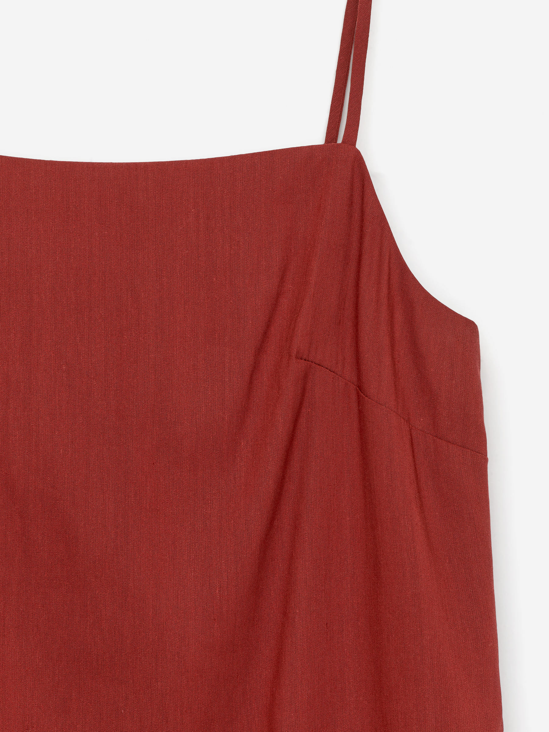 Linen-Blend Strap Dress - Rust - Slim fit - Women - StillMedia/DescriptiveDetail - 1