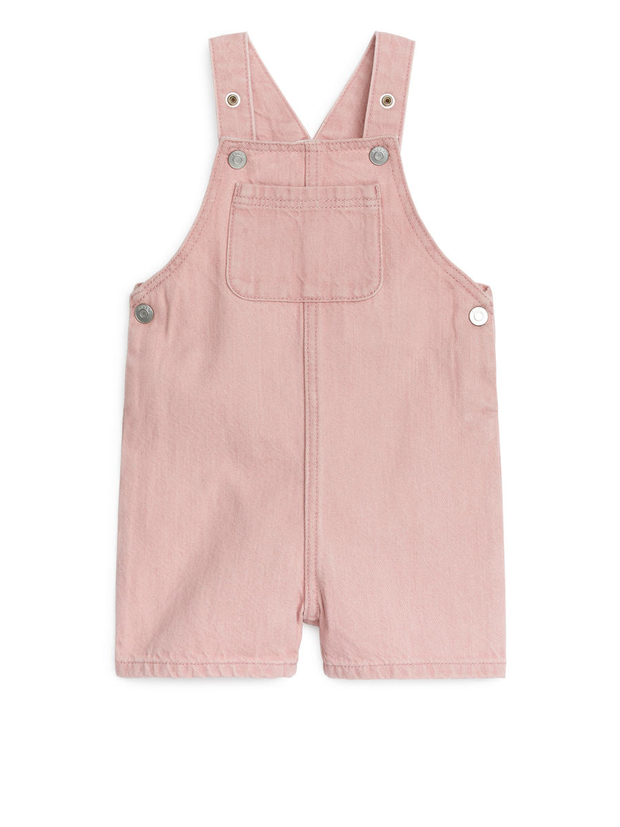 Short-Leg Cotton Dungarees - Dusty Pink - Regular fit - Children - 1228004001