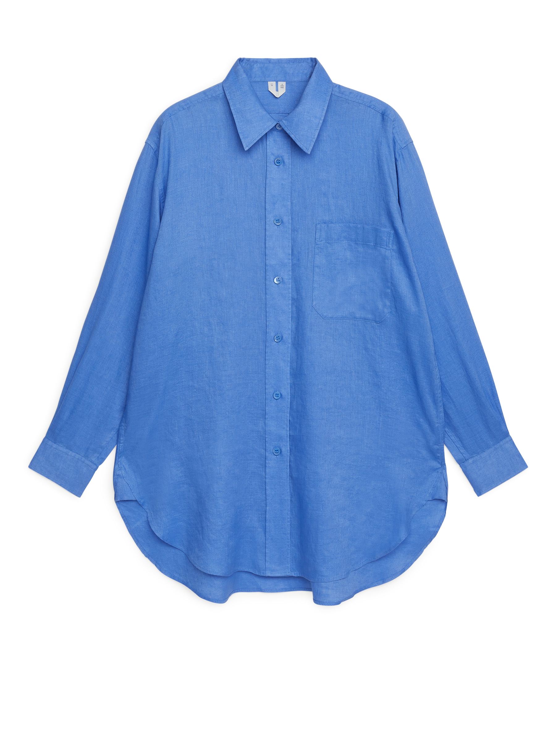 Oversized Linen Shirt-#5881BB-9481