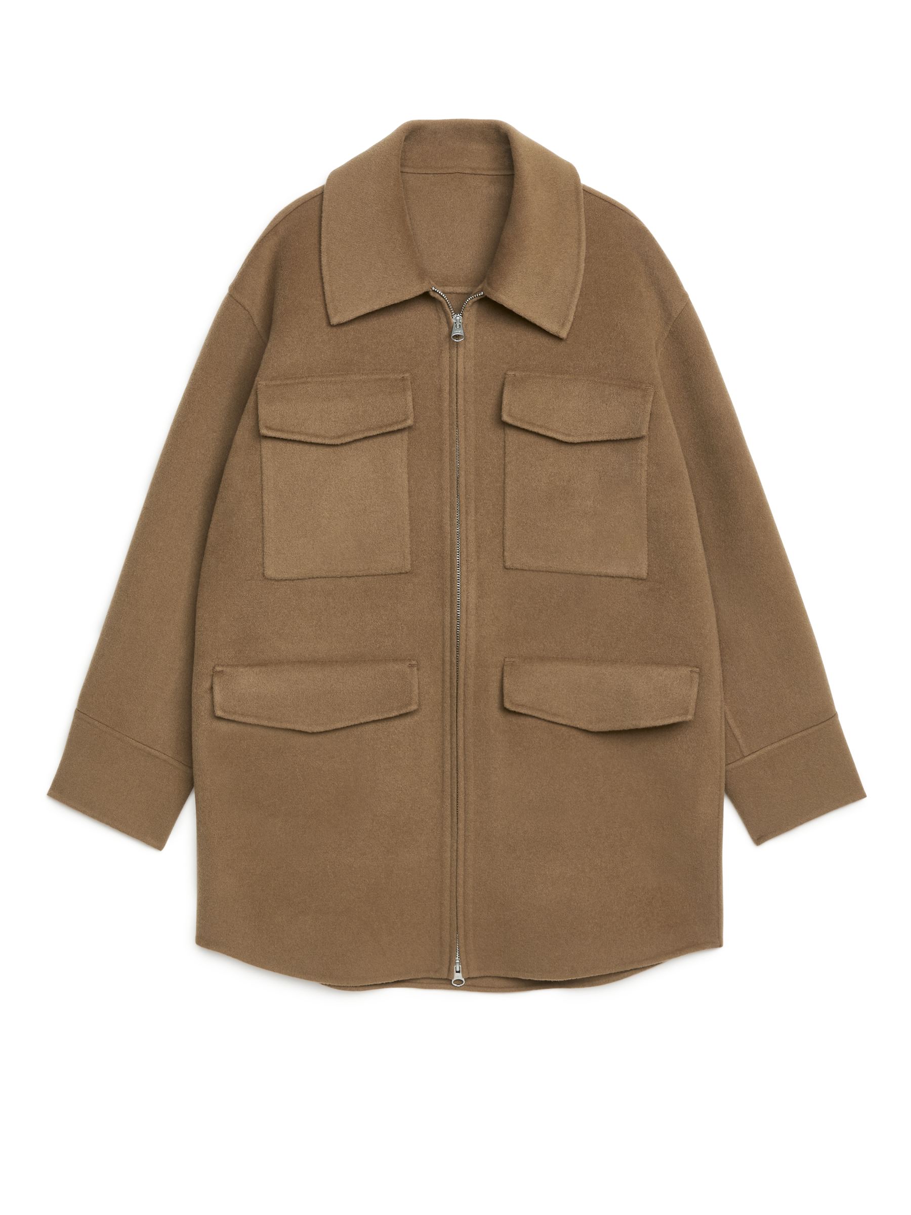 Woollen Zip Overshirt - Camel - Oversized - Women - StillMedia/DescriptiveStillLife - 1