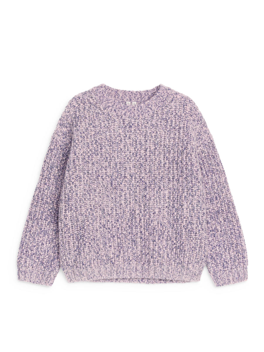 Space-Dyed Wool Jumper-#B4A0C9-12177