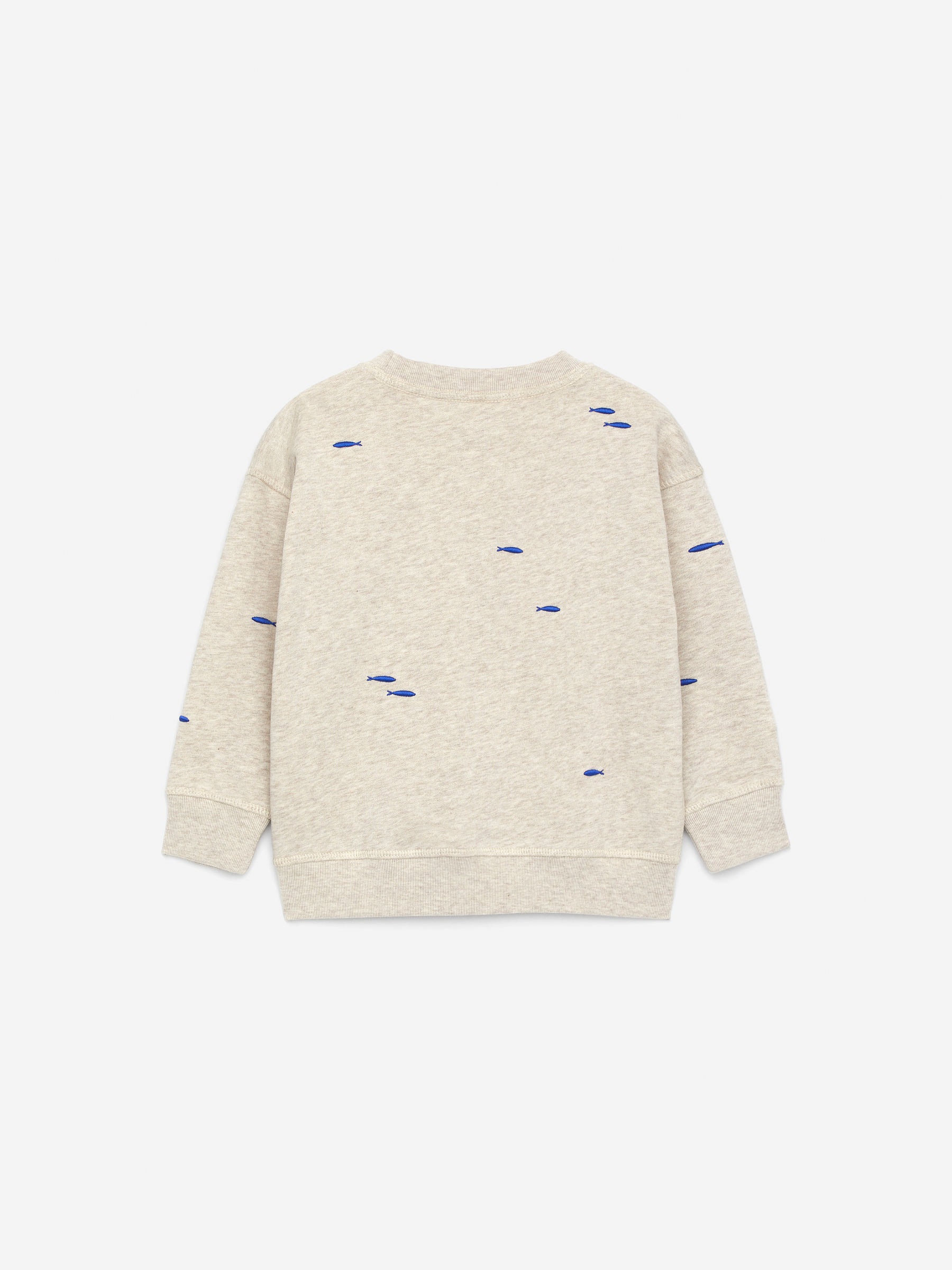 Embroidered Sweatshirt - Oat Melange/Blue Fish - Regular fit - Children - StillMedia/DescriptiveStillLife - 3