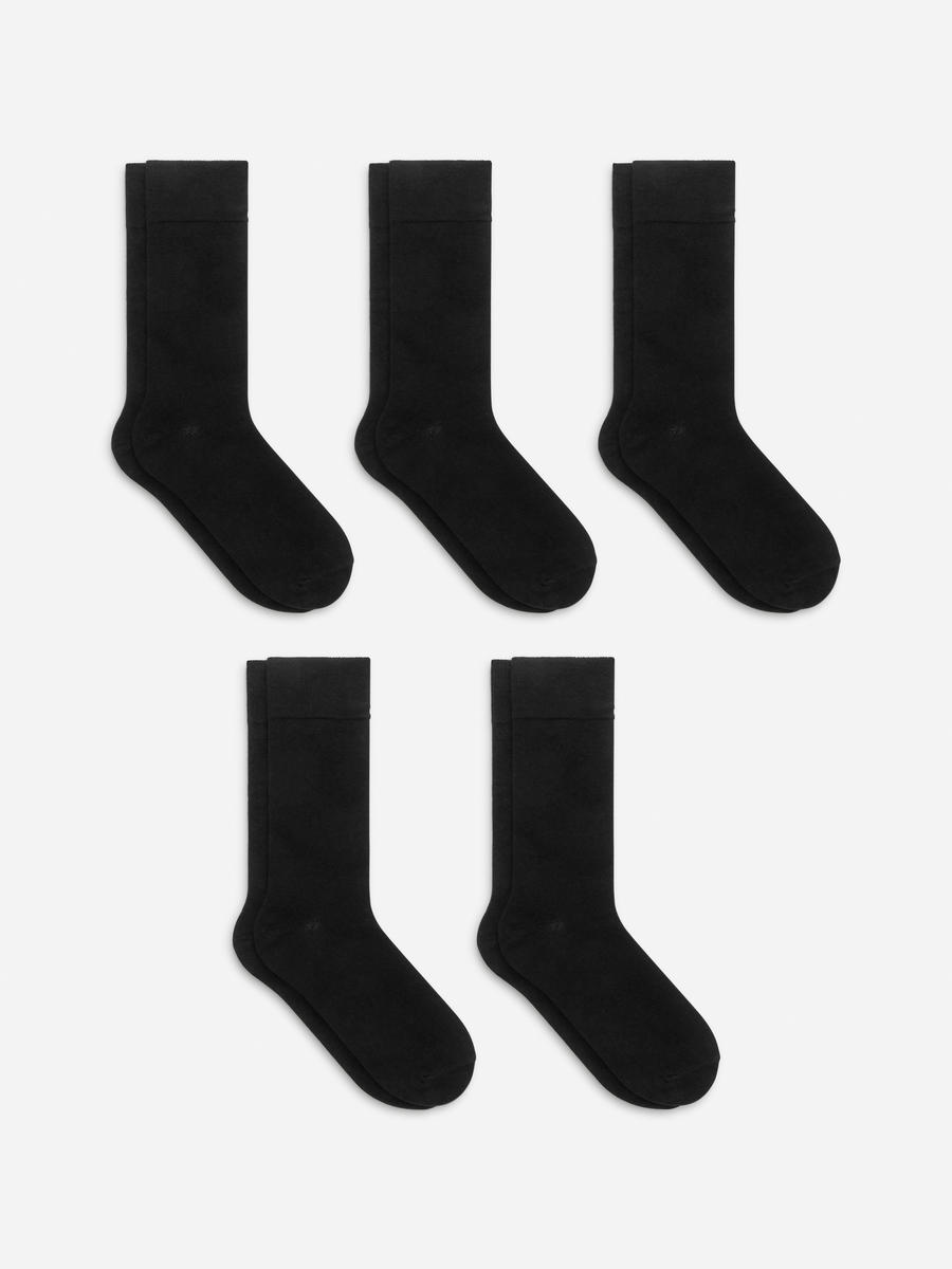 Socken aus Supima-Baumwolle, 5er-Pack-Schwarz-11479