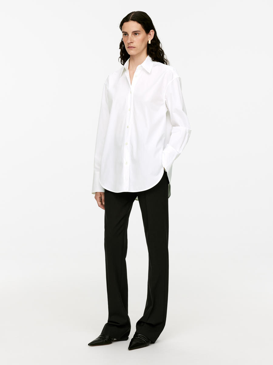 Relaxed-Fit Poplin Shirt-#FFFFFF-11627