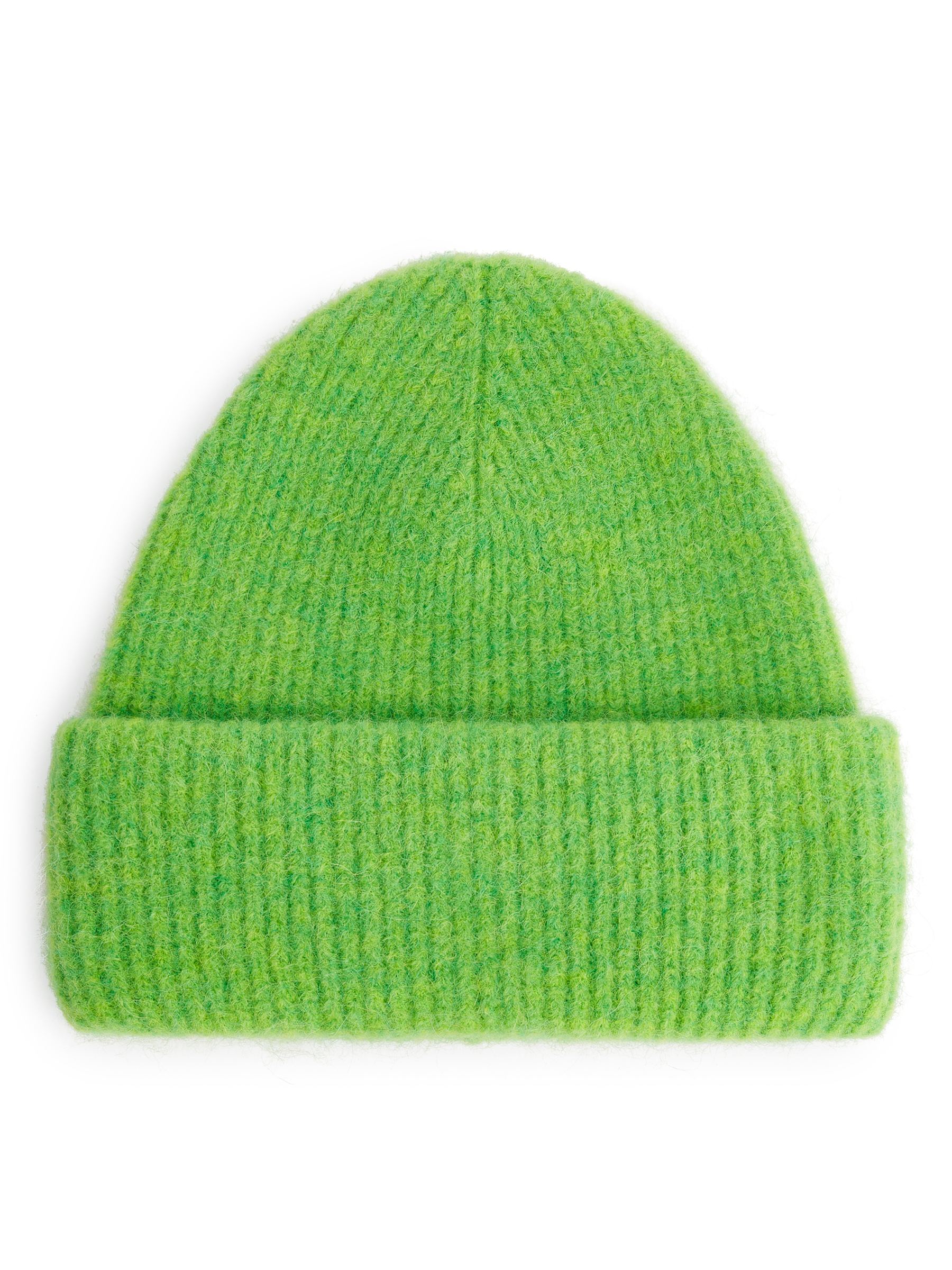 Gorro de mezcla de lana de alpaca-#91CB5B-8535