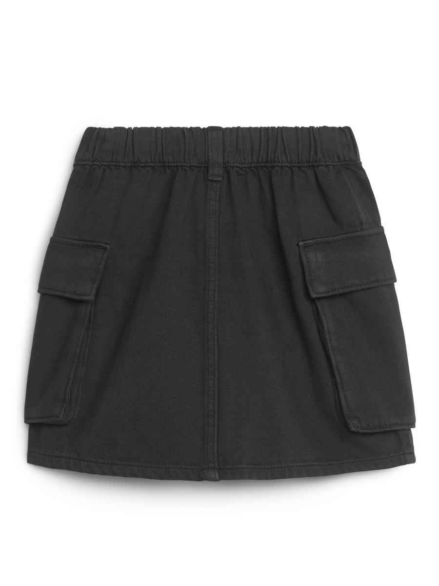 Woven Utility Mini Skirt-#363638-5906