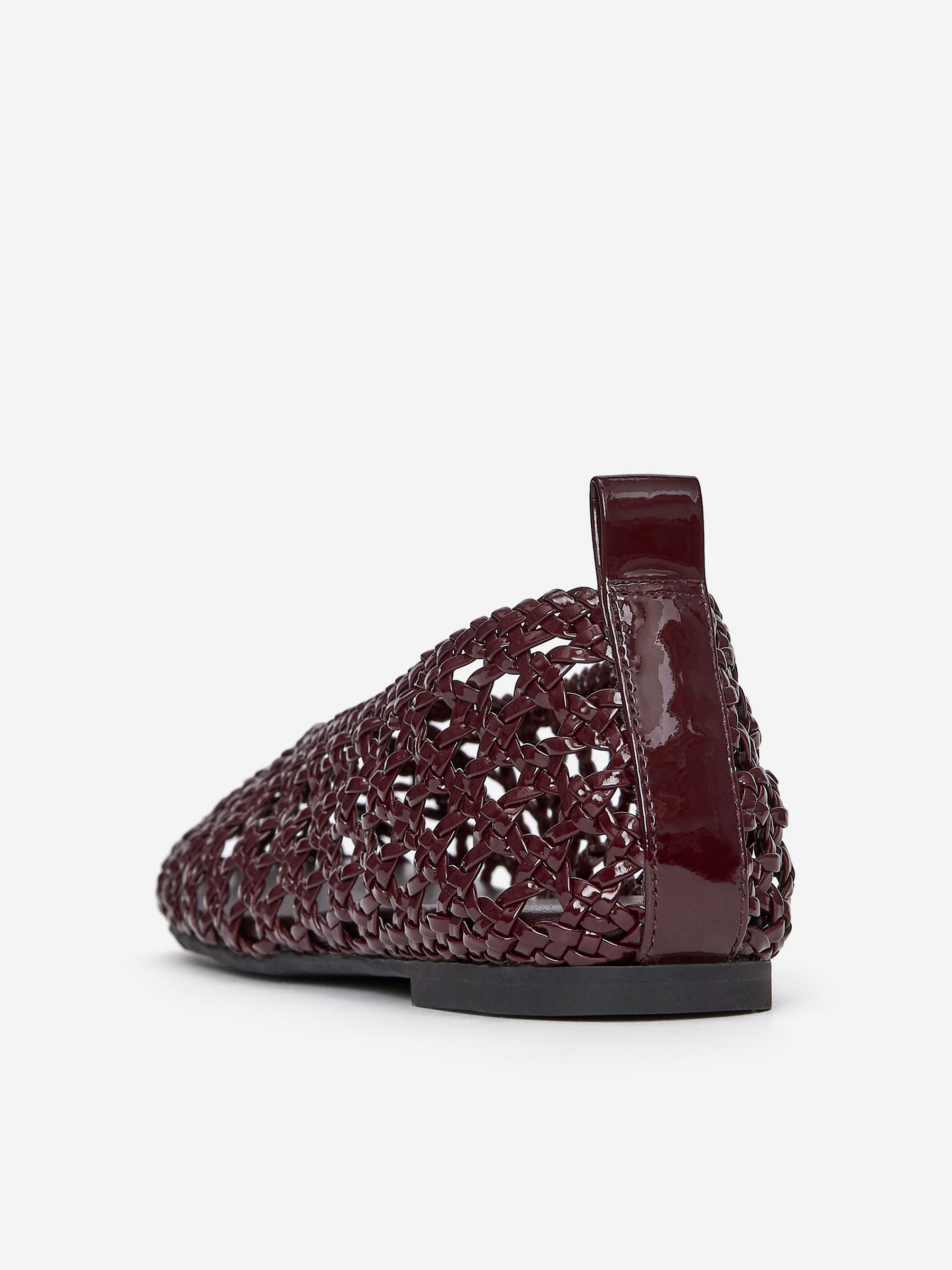 Woven Patent Leather Flats - Dark Red - Women - StillMedia/DescriptiveStillLife - 5
