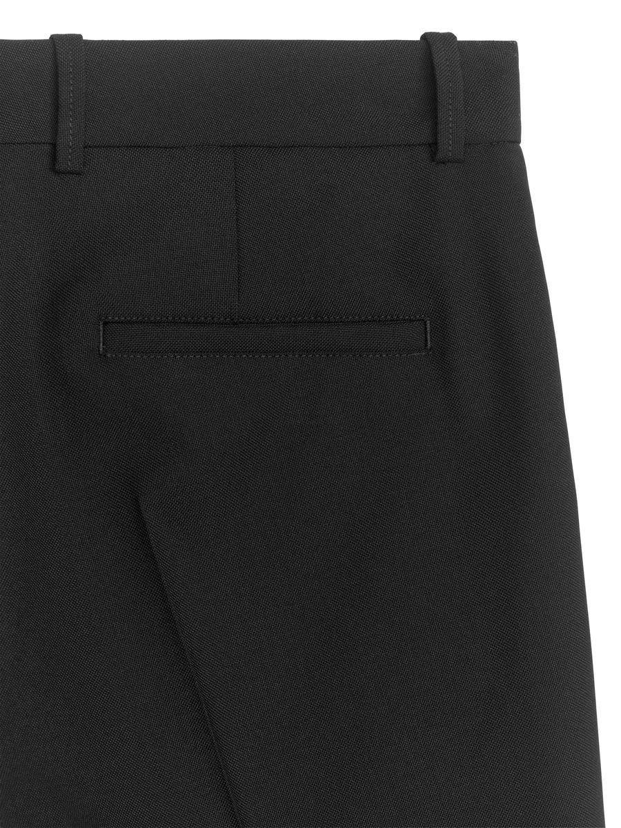 Cropped Wool Trousers - Black - Regular fit - Women - 1212725002