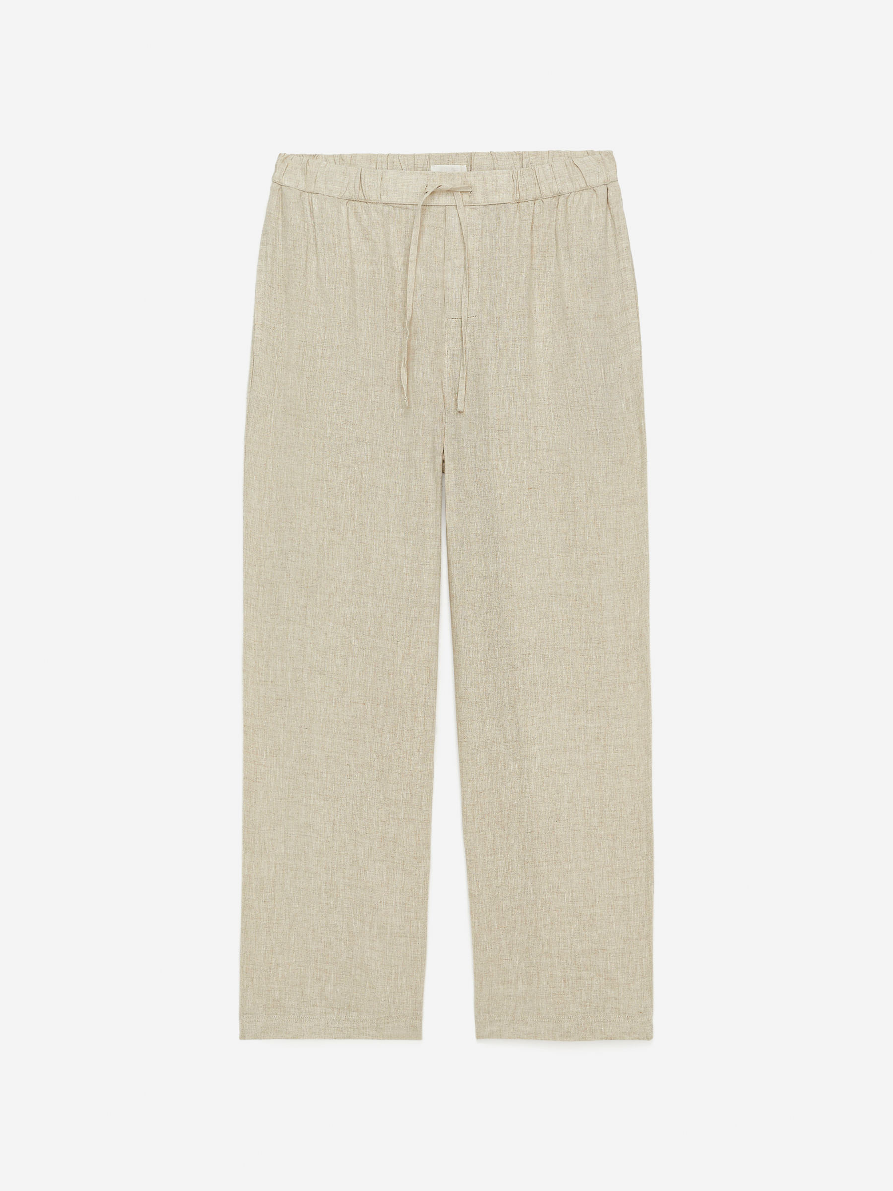 Relaxed Linen Trousers-#9D9681-15742