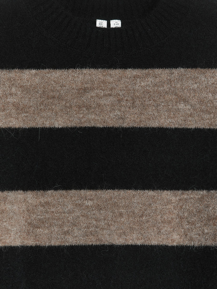 Striped Wool-Alpaca Blend Jumper-#83786B-2769