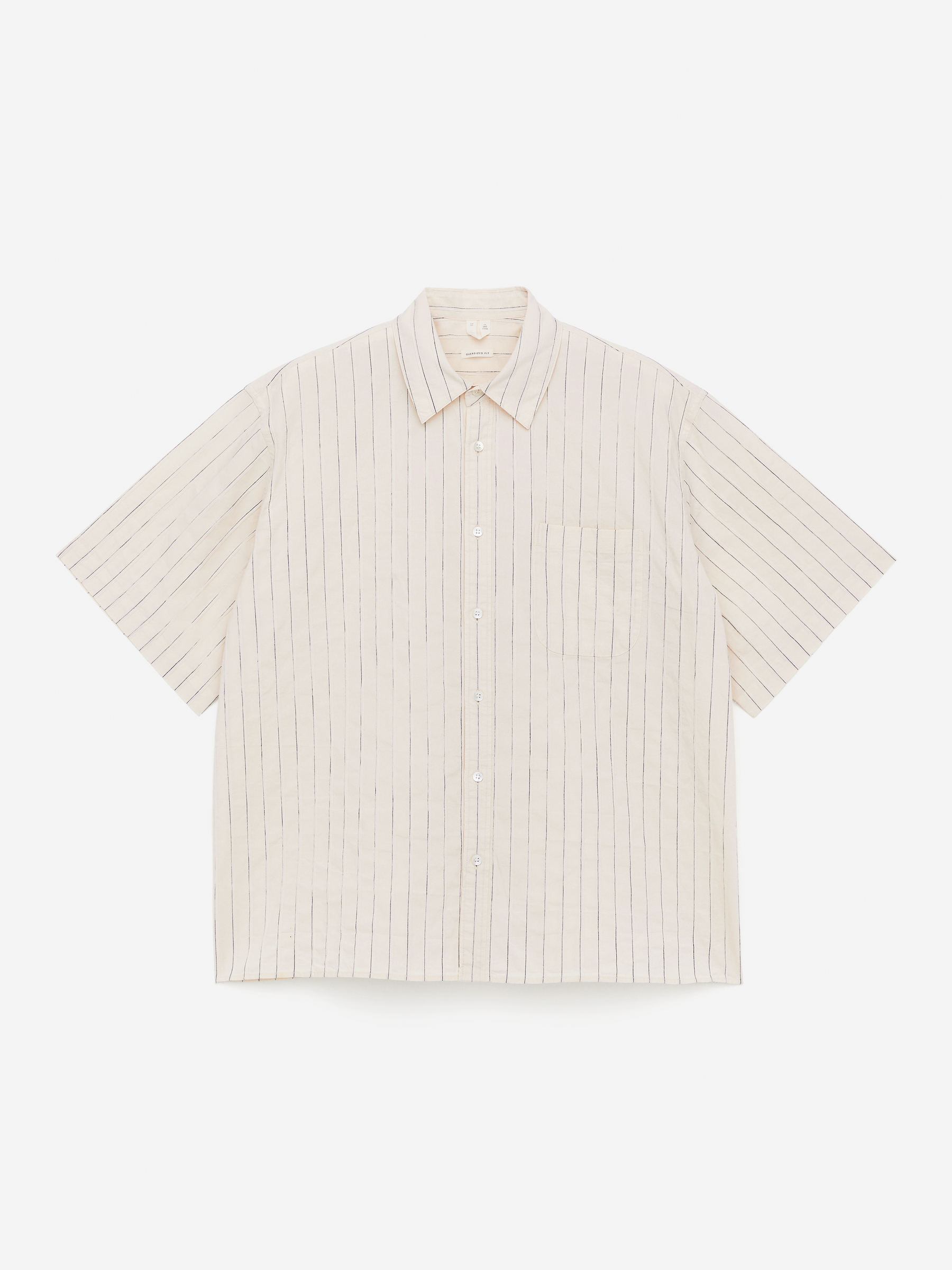Oversized Cotton Shirt-#EEEDE4-15060