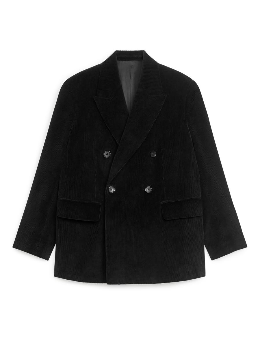 Double Breasted Corduroy Blazer Black Women ARKET DK