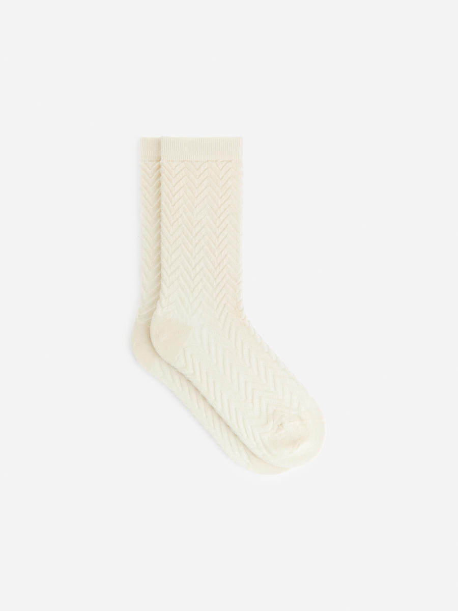 Baumwollsocken mit Chevron-Motiv-#DCD6C7-12030