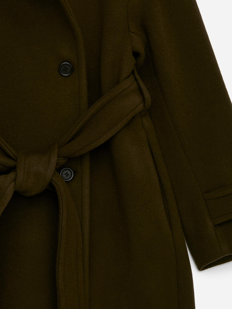 Oversized Wool-Blend Coat - Khaki Green - Oversized - Women - 1253220002