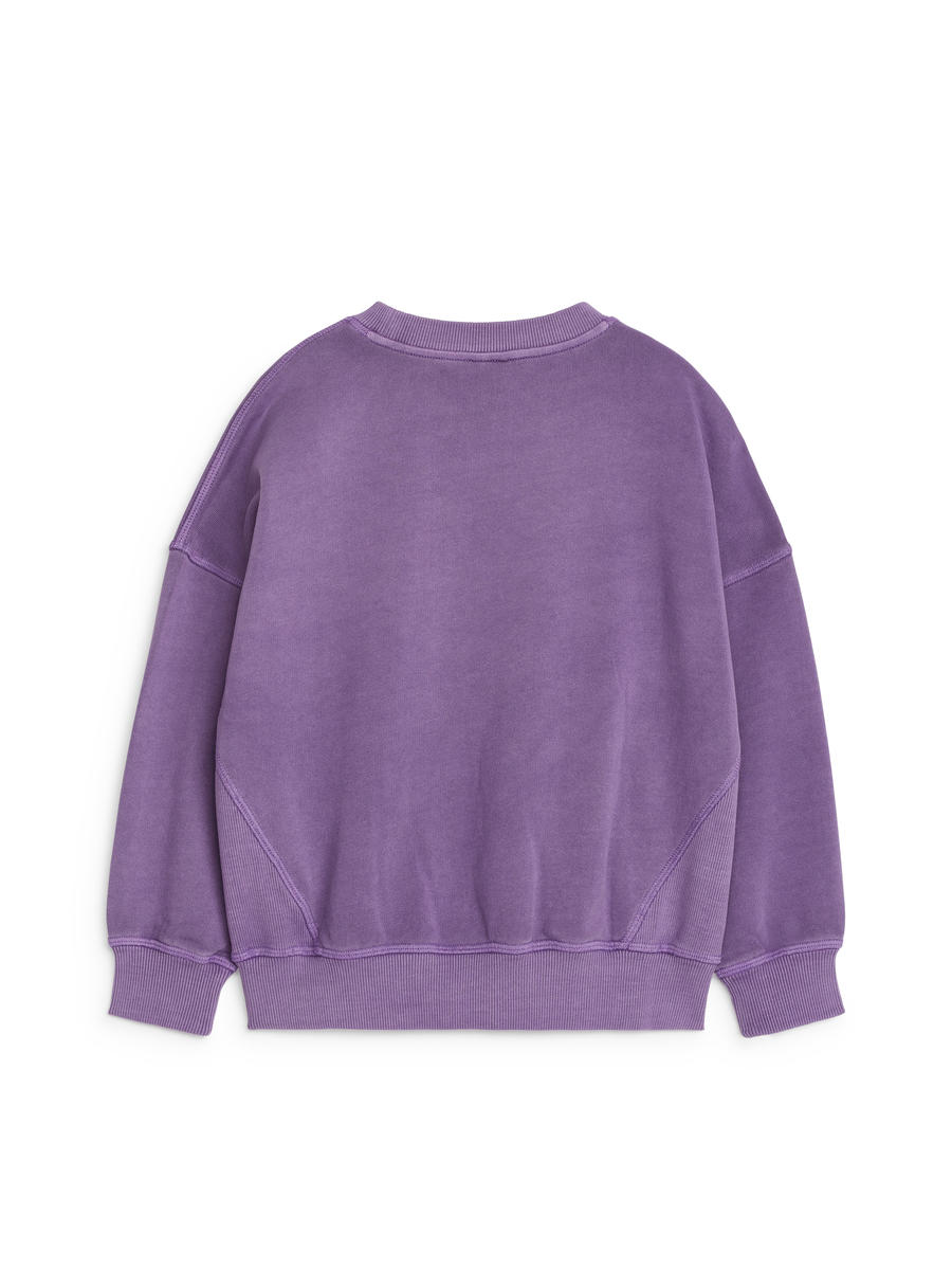 Relaxed Cotton Sweatshirt-#7D5E98-11597