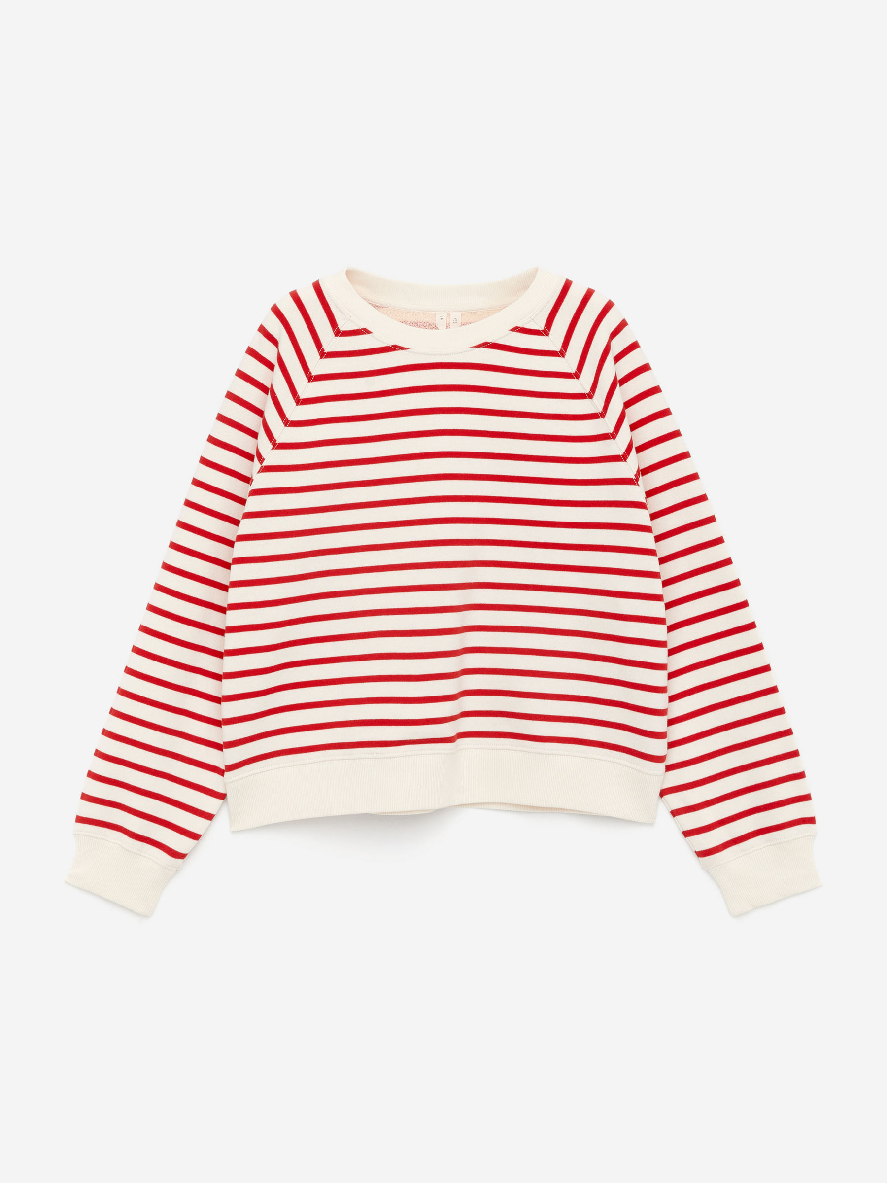 Sweat en éponge - Blanc/Rouge - Femme - 1298997001