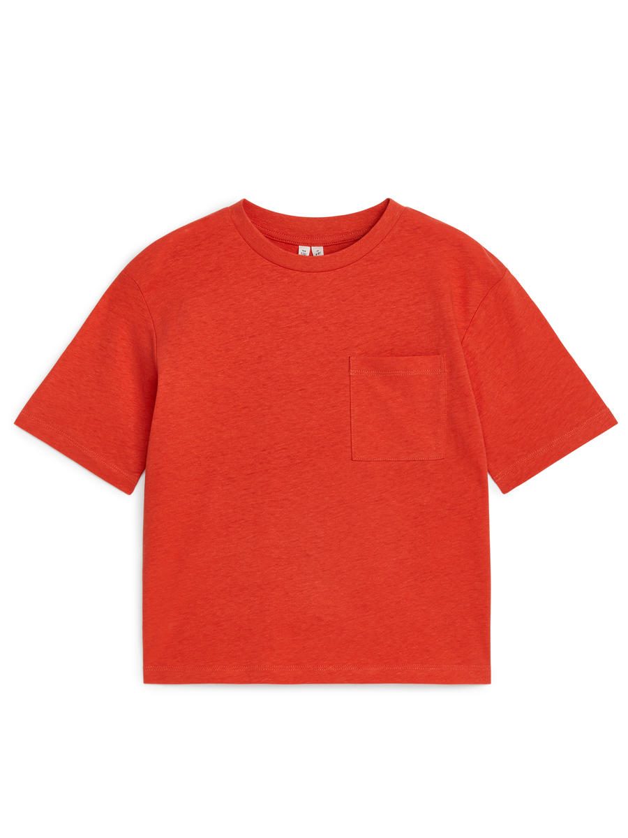 Legeres T-Shirt aus Leinenmix - Rot - Loose Fit - Children - 0987458010