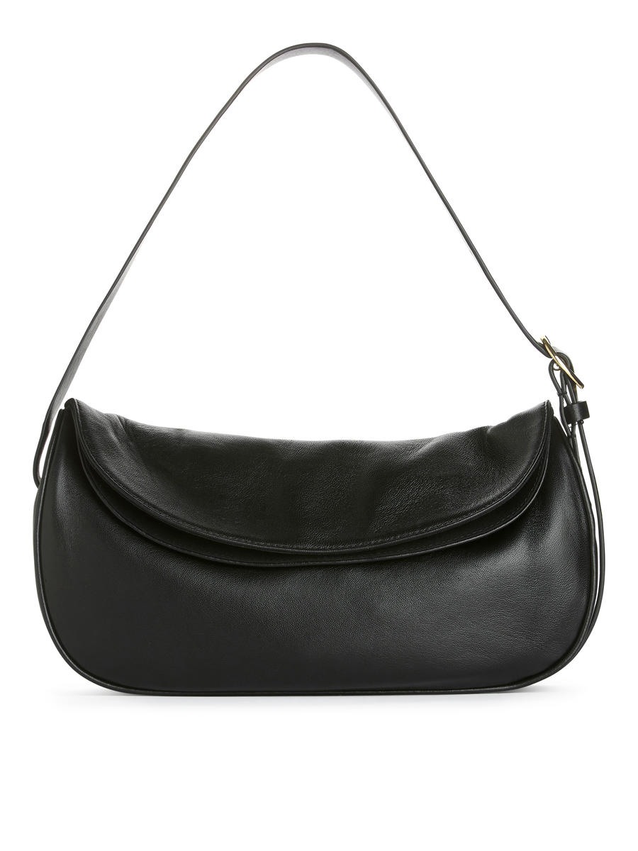 Curved Leather Bag-#272628-8276