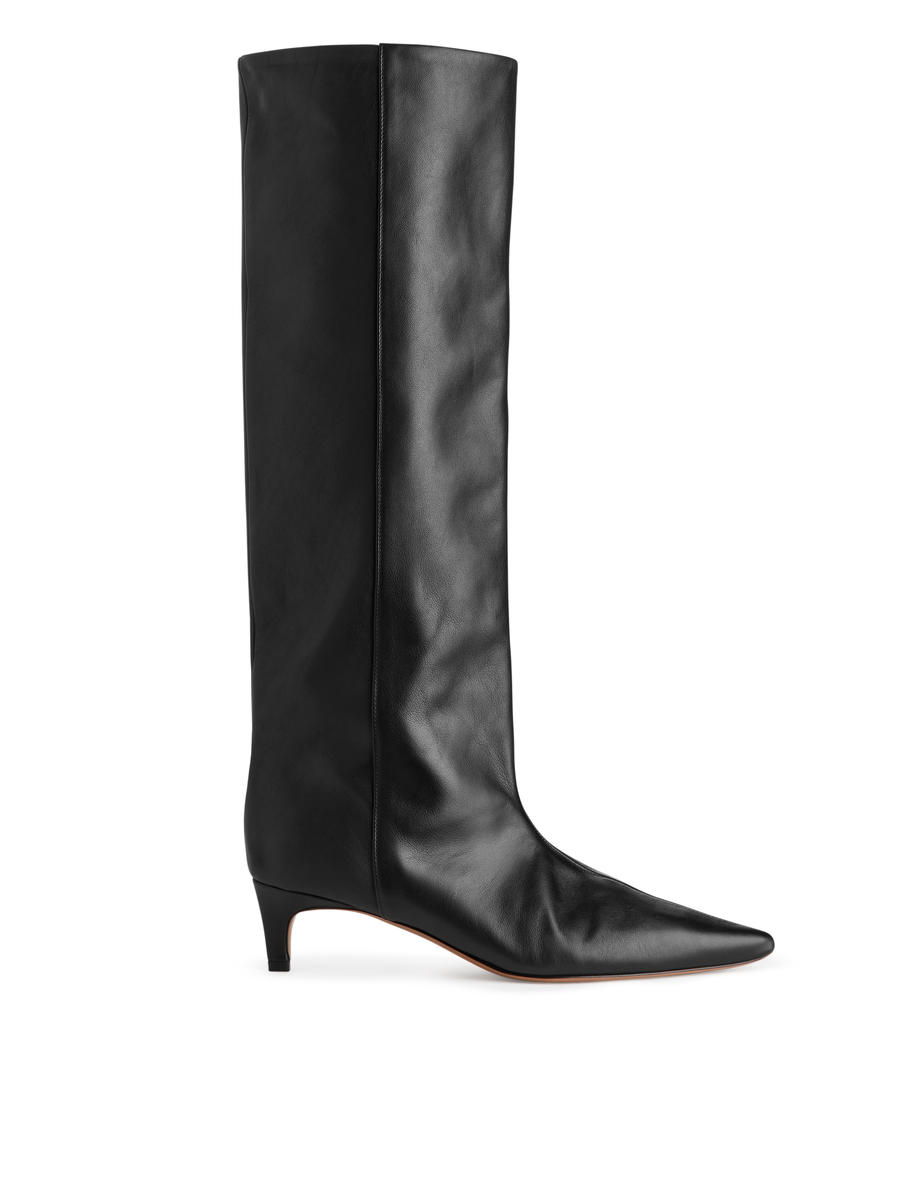 Spitze Boots mit untersetztem Absatz-#272628-6933