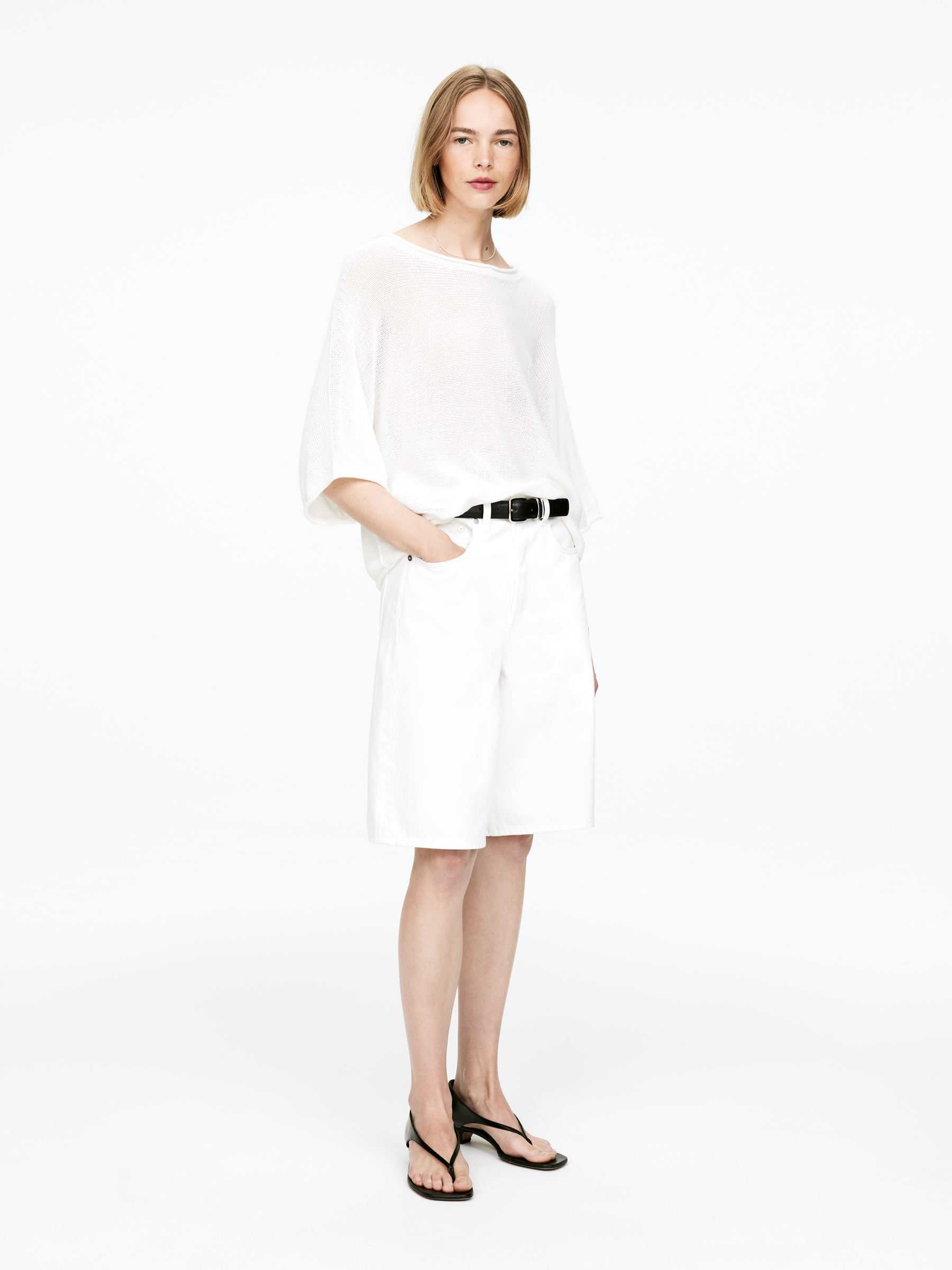 Knitted Cotton Jumper - White - Loose fit - Women - StillMedia/Lookbook - 10