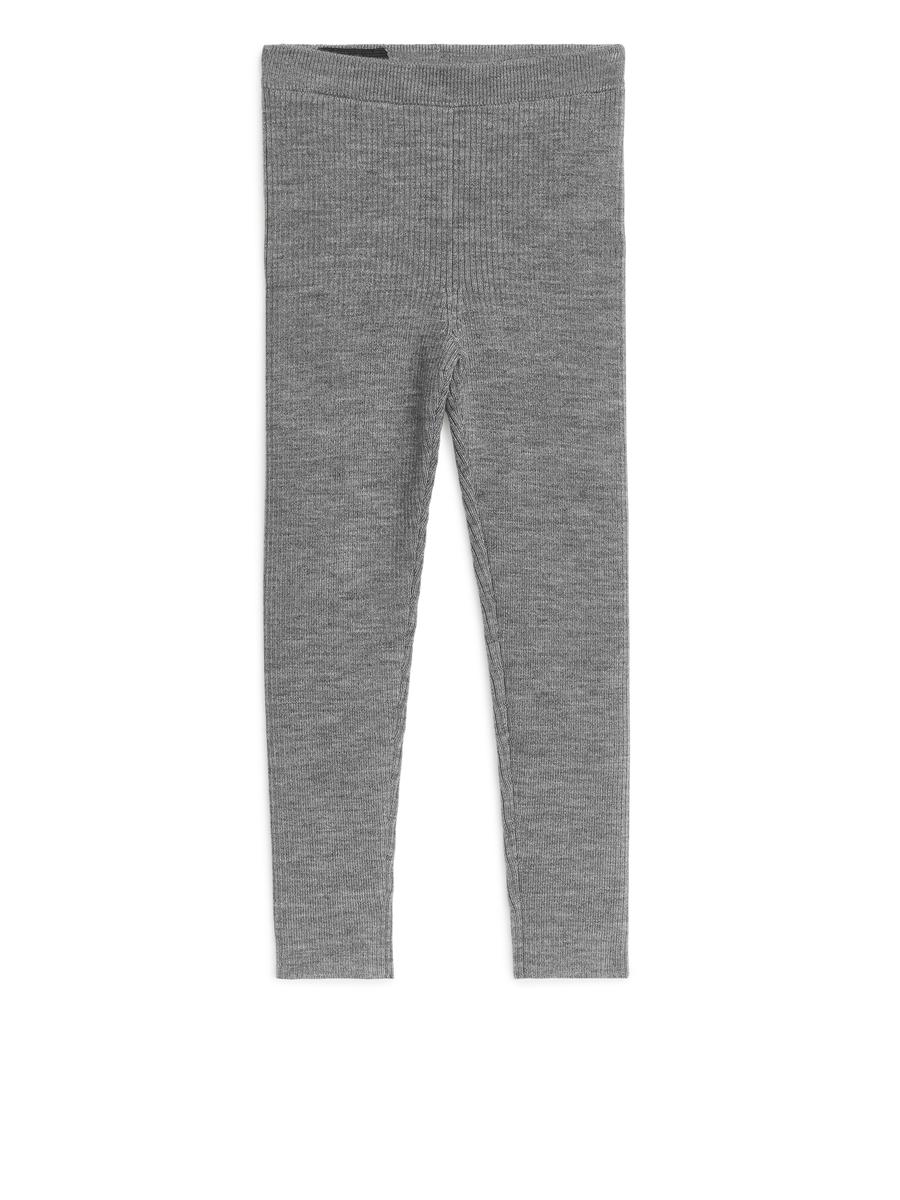 Wool-Blend Rib Leggings-#AAAAAA-10229