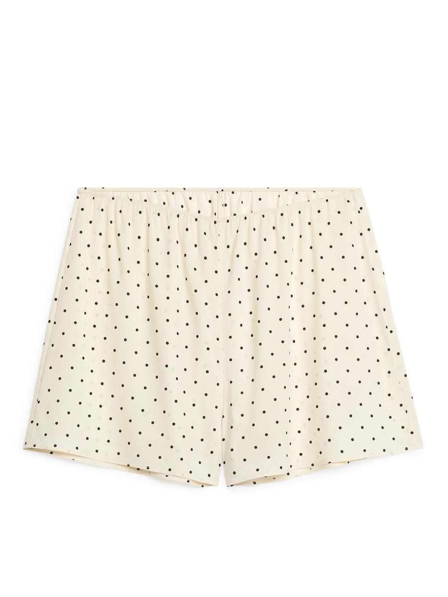 Silk-Crepe Shorts-#DCD6C7-8367