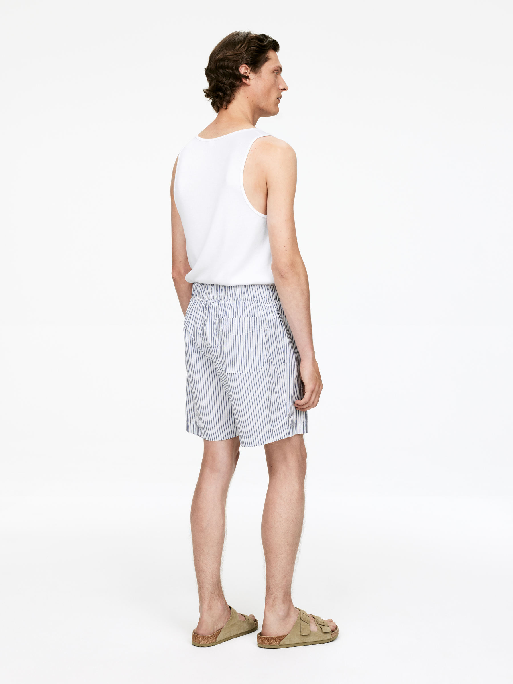 Pyjama Shorts - White/Blue - Regular fit - Men - StillMedia/Lookbook - 6
