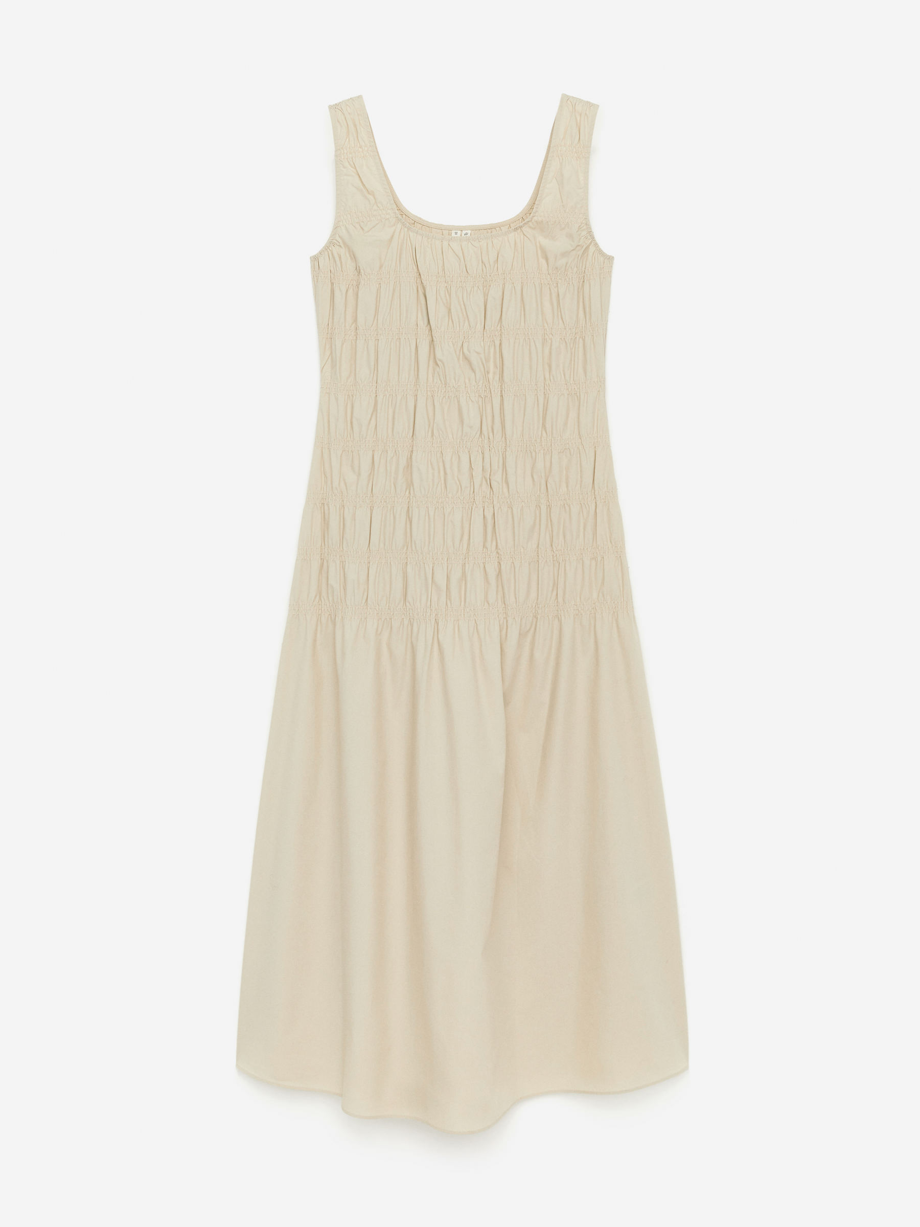 Smock Dress-Beige-15314