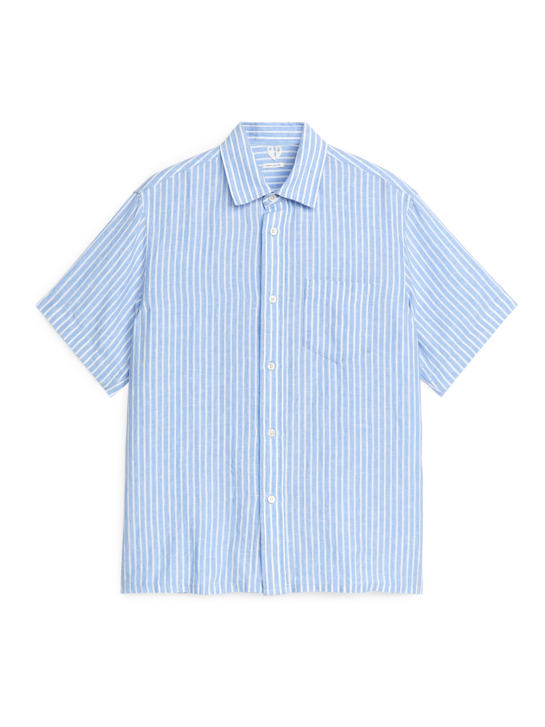 Kurzarmhemd aus Leinen - Blau/Weiß - Regular Fit - Herren - StillMedia/DescriptiveStillLife - 1