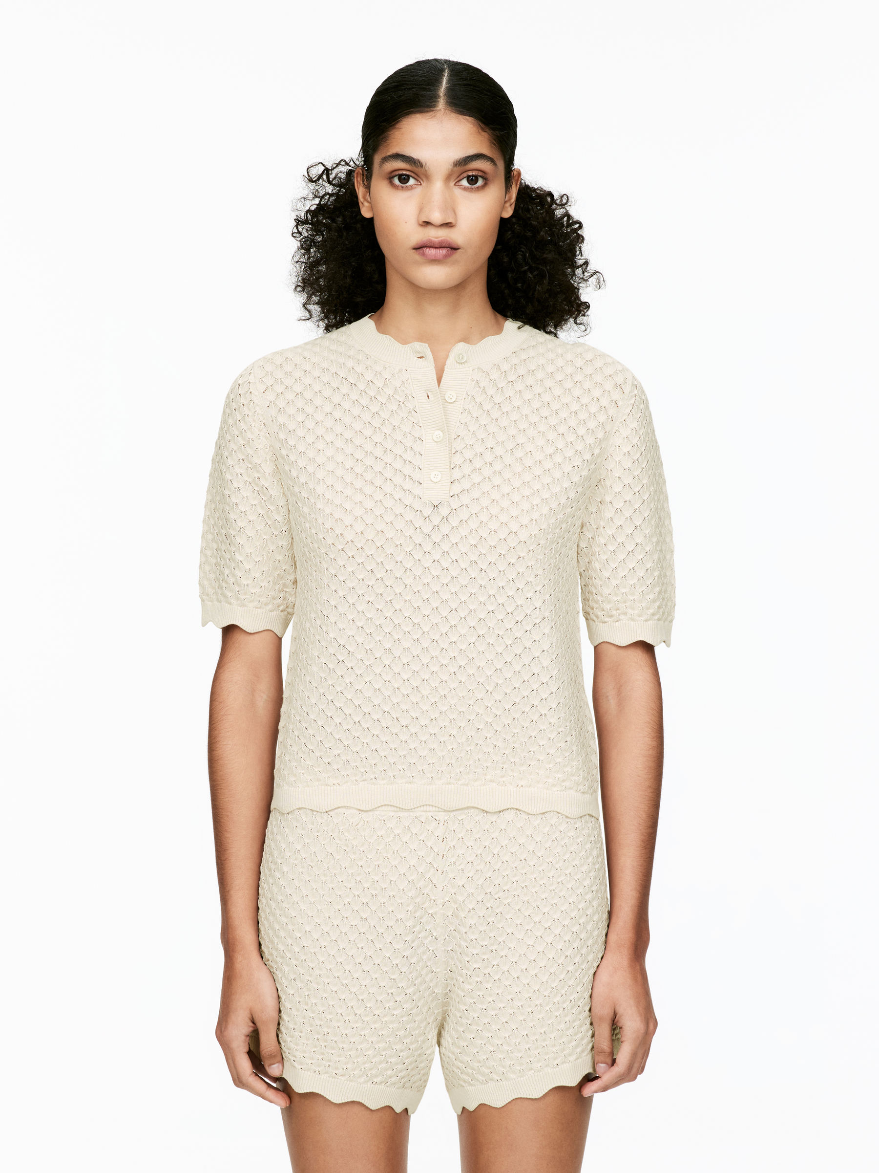 Open-Knit Top - Light Beige - Regular fit - Women - StillMedia/Lookbook - 5