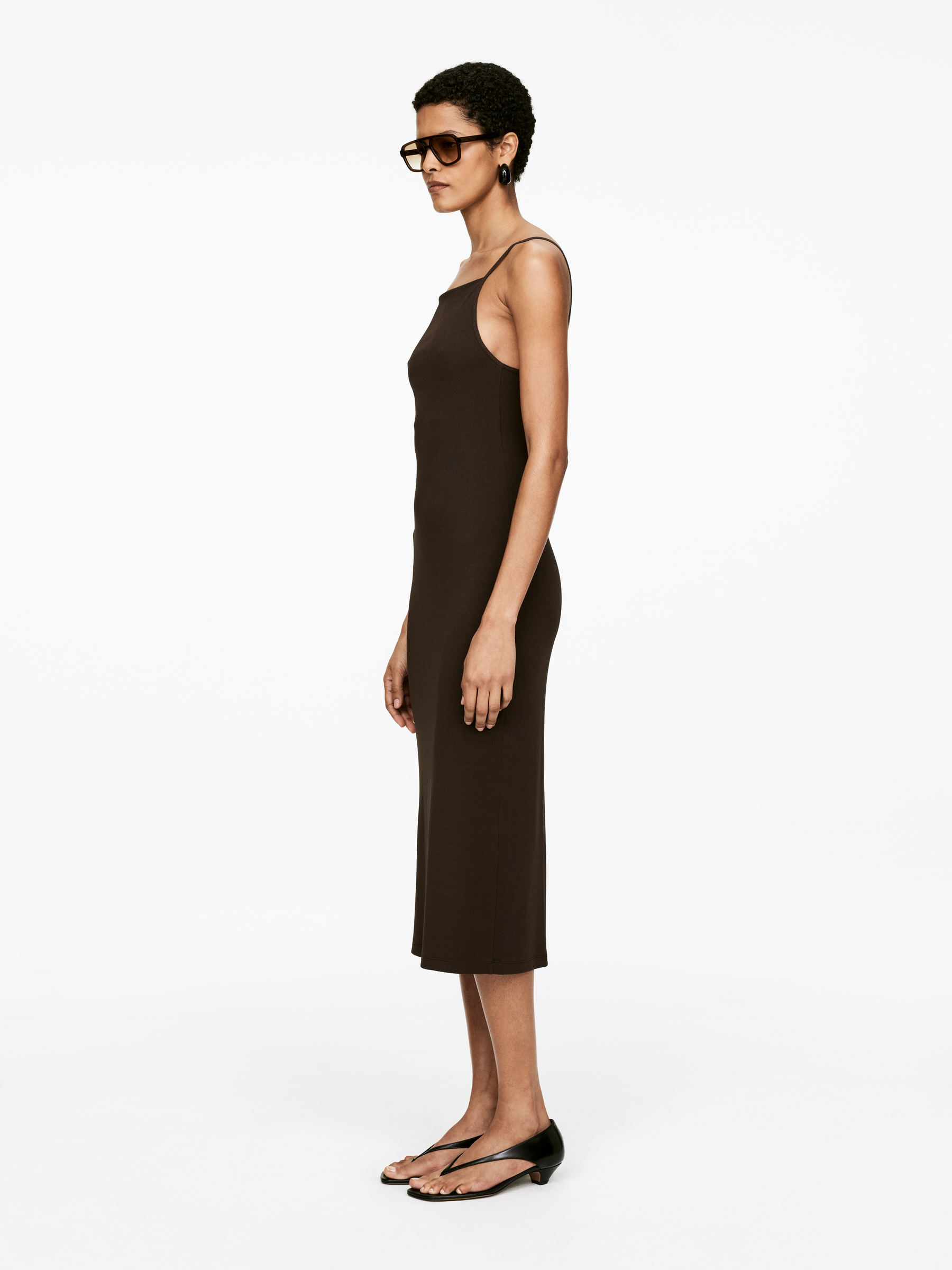 Rib Dress - Dark Brown - Slim fit - Women - StillMedia/Lookbook - 3