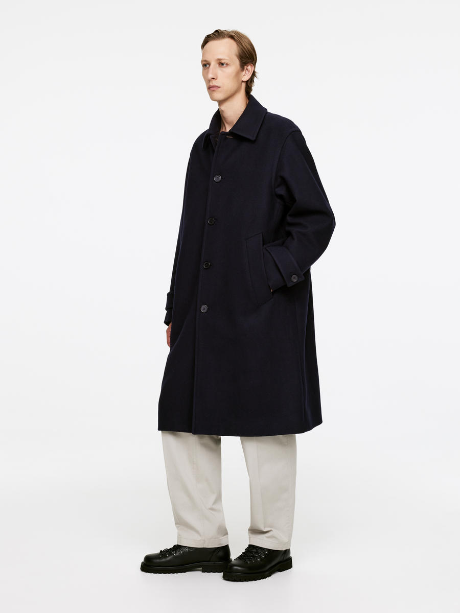 Heavy Melton Coat-#393B47-13606