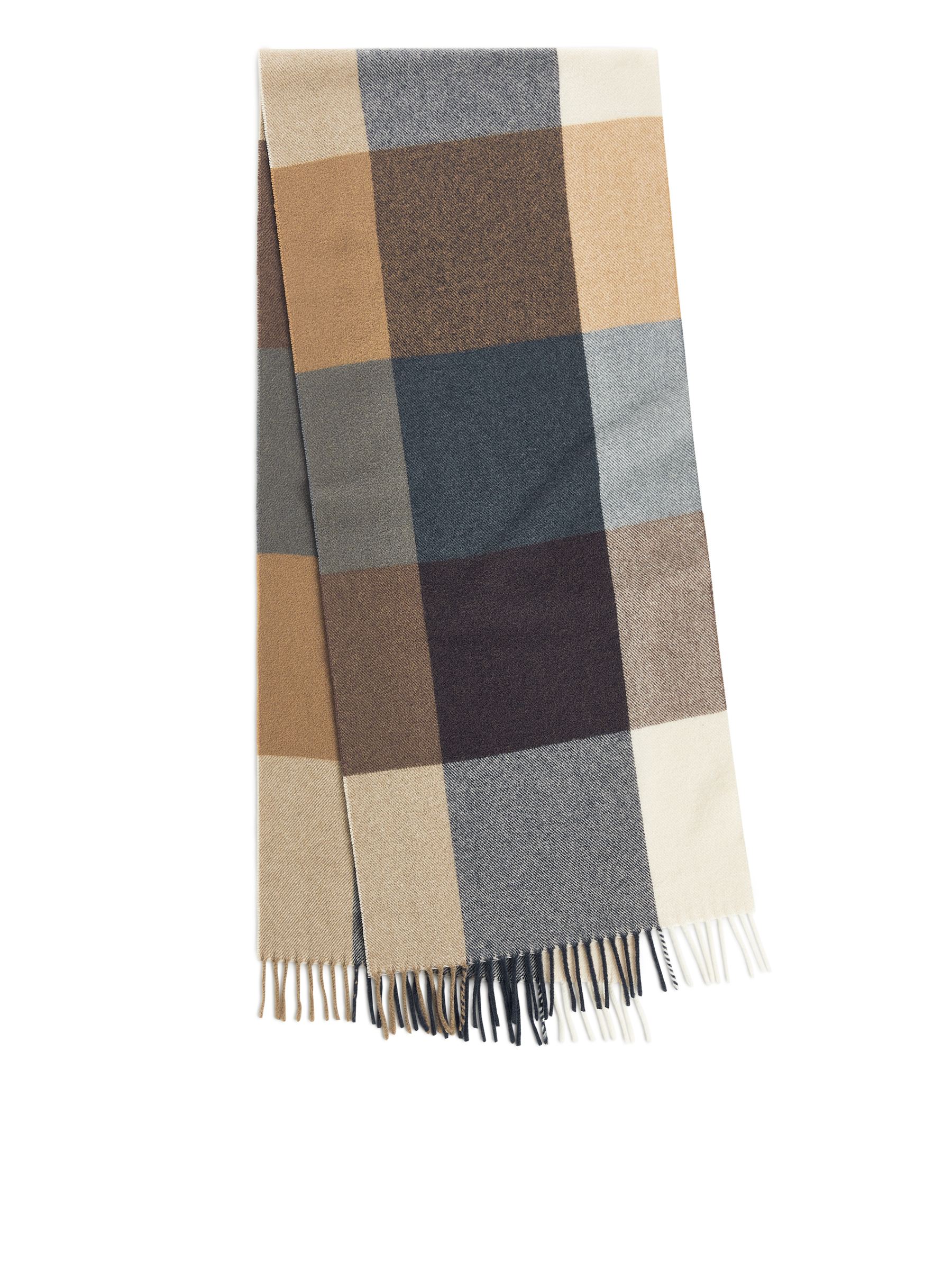 Bufanda de lana a cuadros - Beige/marrón - Men - StillMedia/DescriptiveStillLife - 1