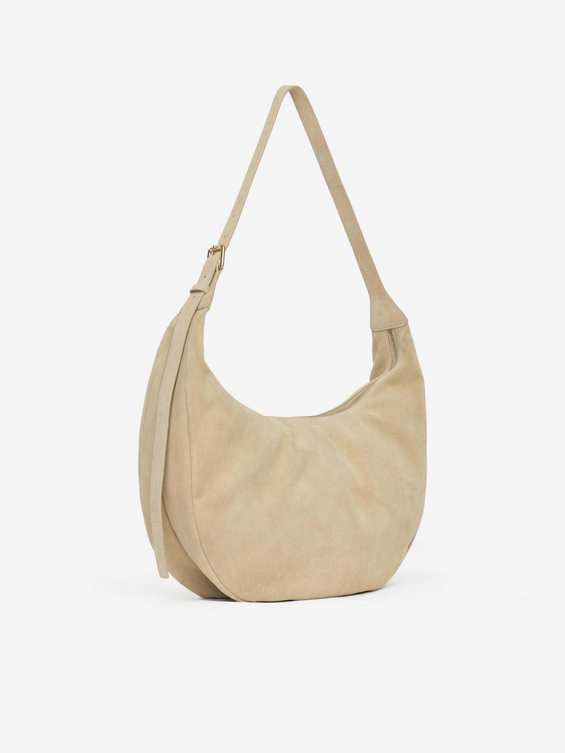 Curved Suede Bag - Beige - Women - StillMedia/DescriptiveStillLife - 3