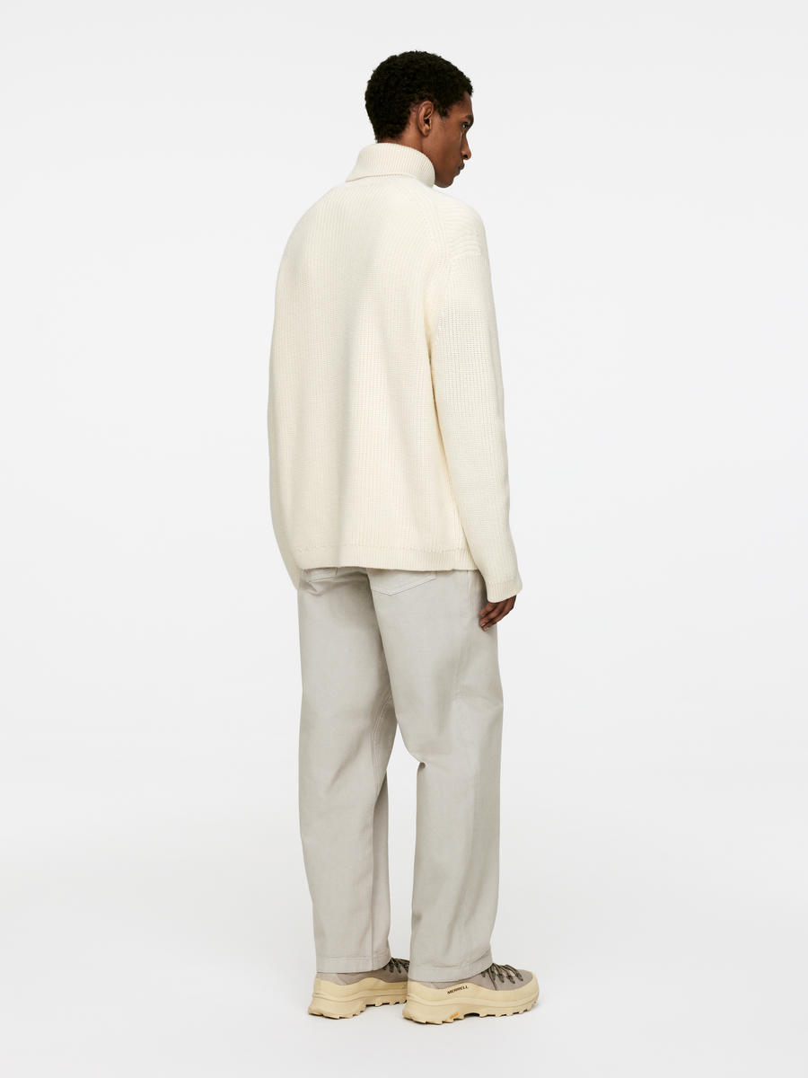 Heavy Wool Roll-Neck Jumper - Off White - Regular fit - Men - 1119186005