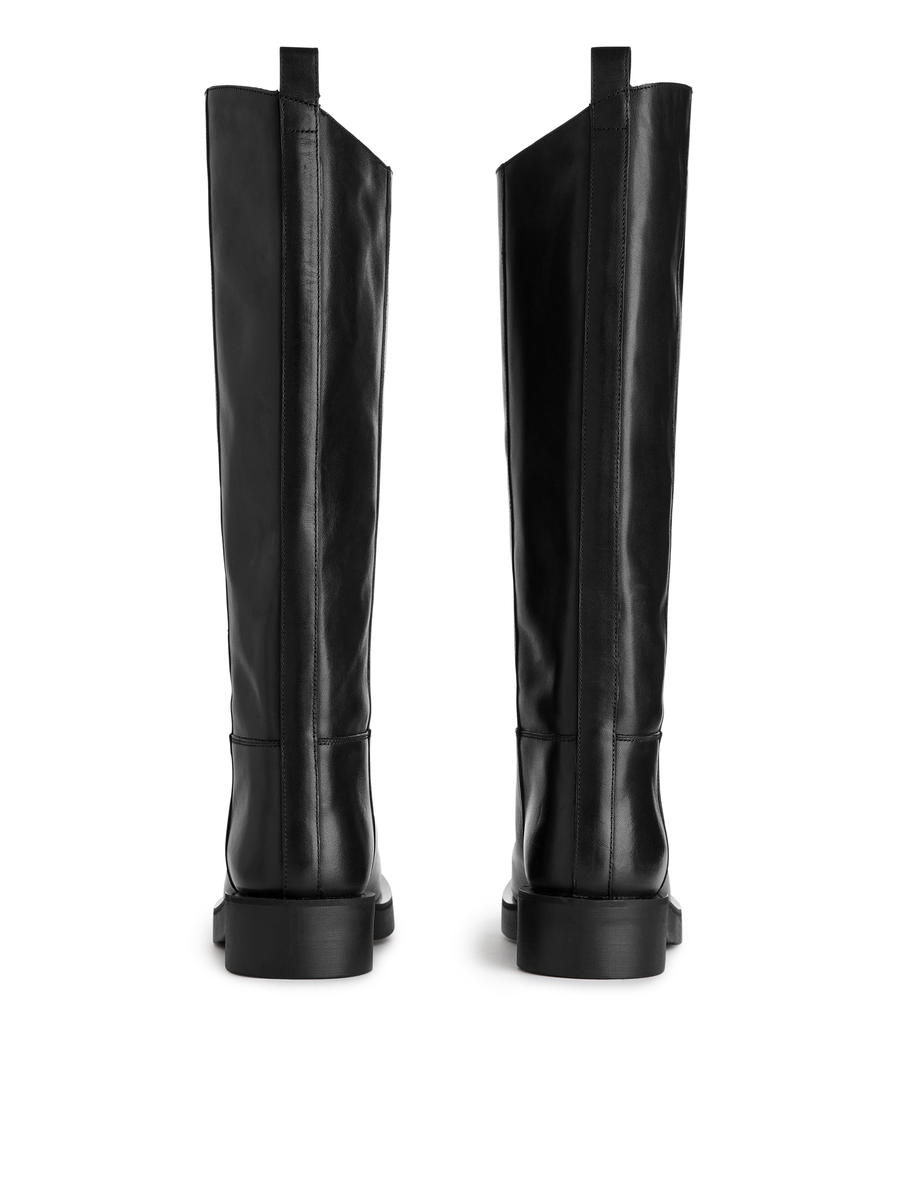 Leather Riding Boots-#272628-5706