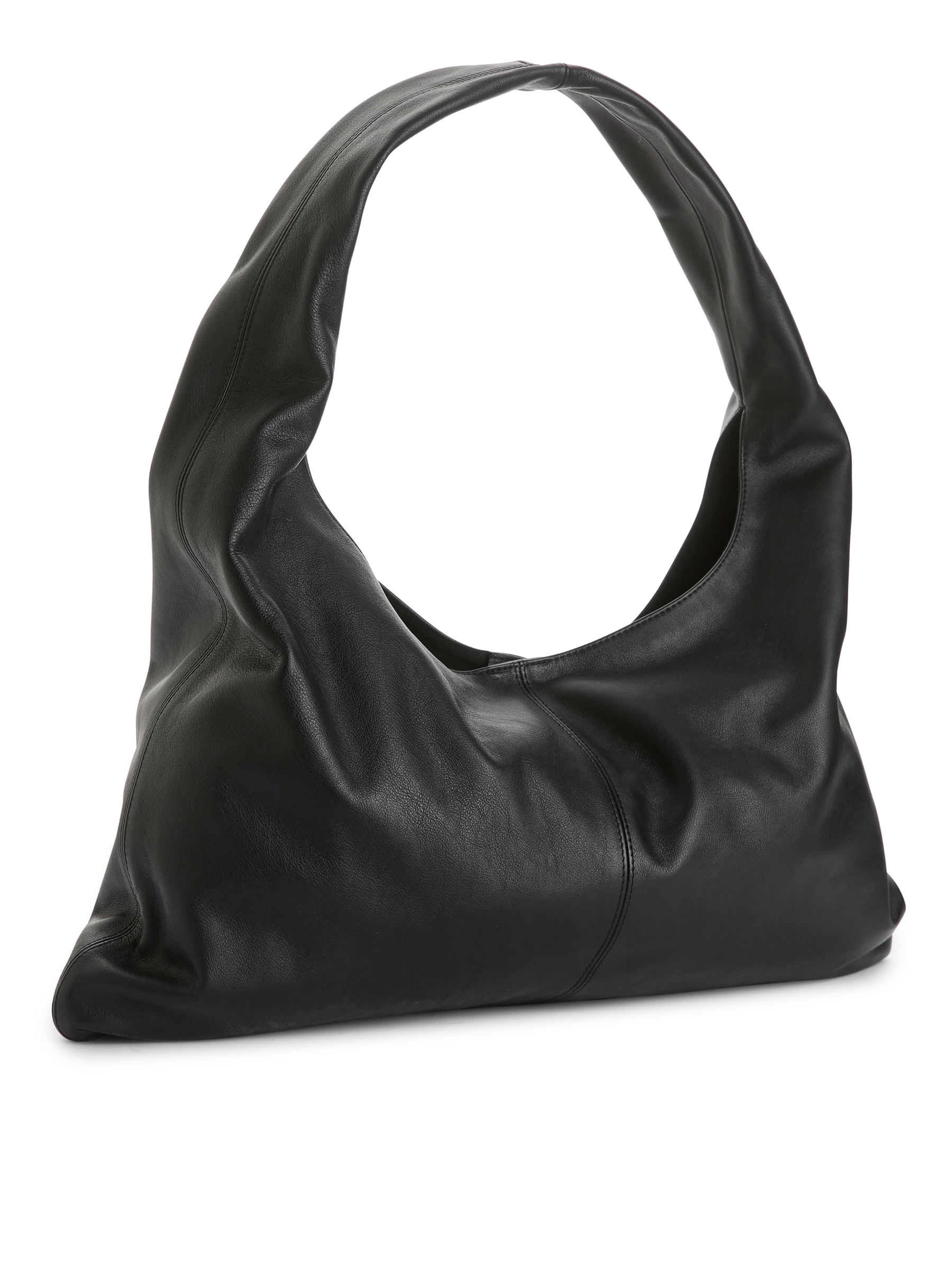 Borsa slouchy in pelle - Nero - Women - StillMedia/DescriptiveStillLife - 1
