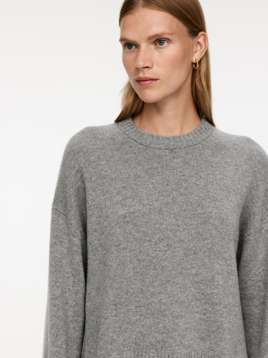 Lässiger Pullover aus Kaschmir und Wolle - Grau - Loose Fit - Women - 1197416010