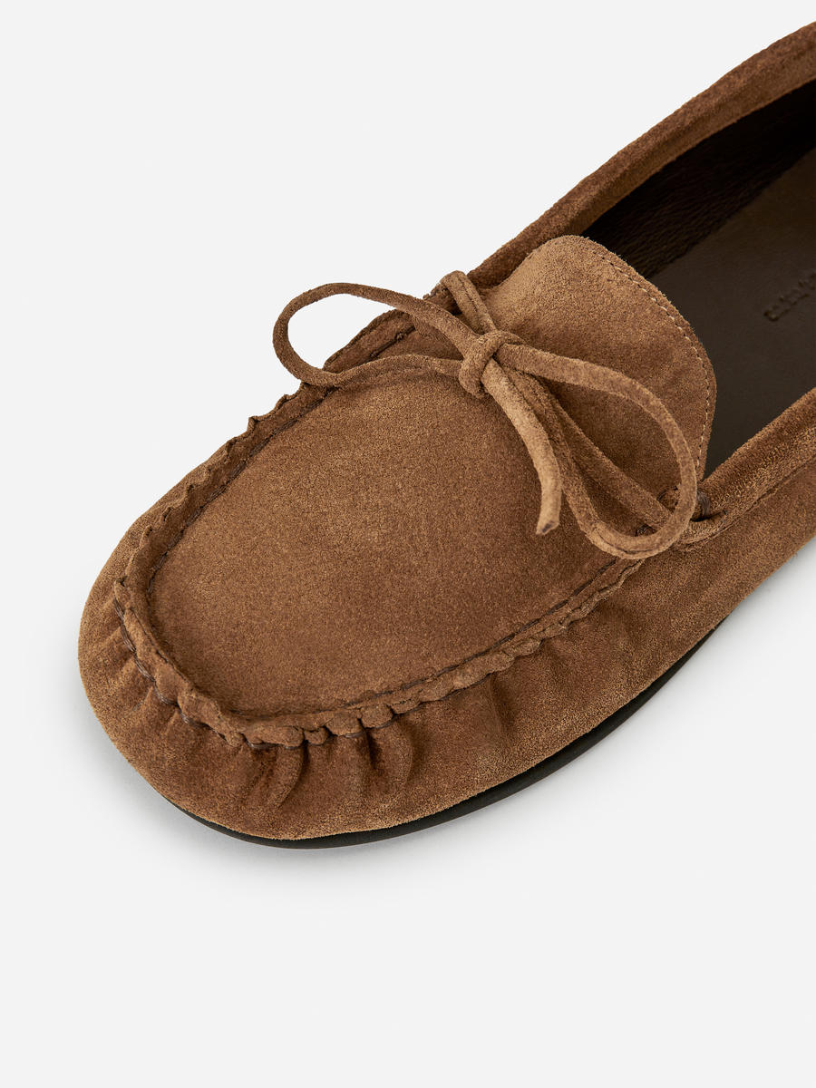 Suede Moccasin Loafers - Brown - Women - 1257536001