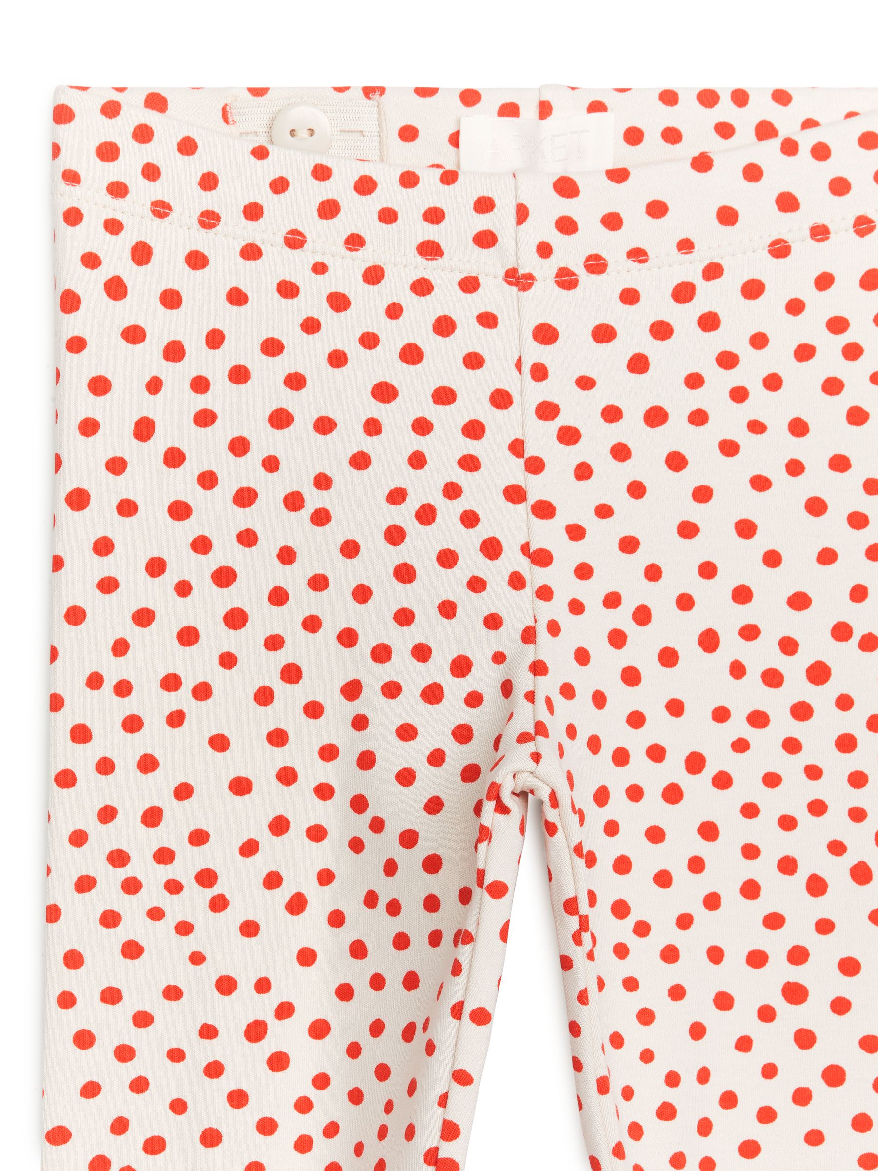 Dżersejowe legginsy - Off White/Orange - Wąski fason - Children - StillMedia/DescriptiveDetail - 1