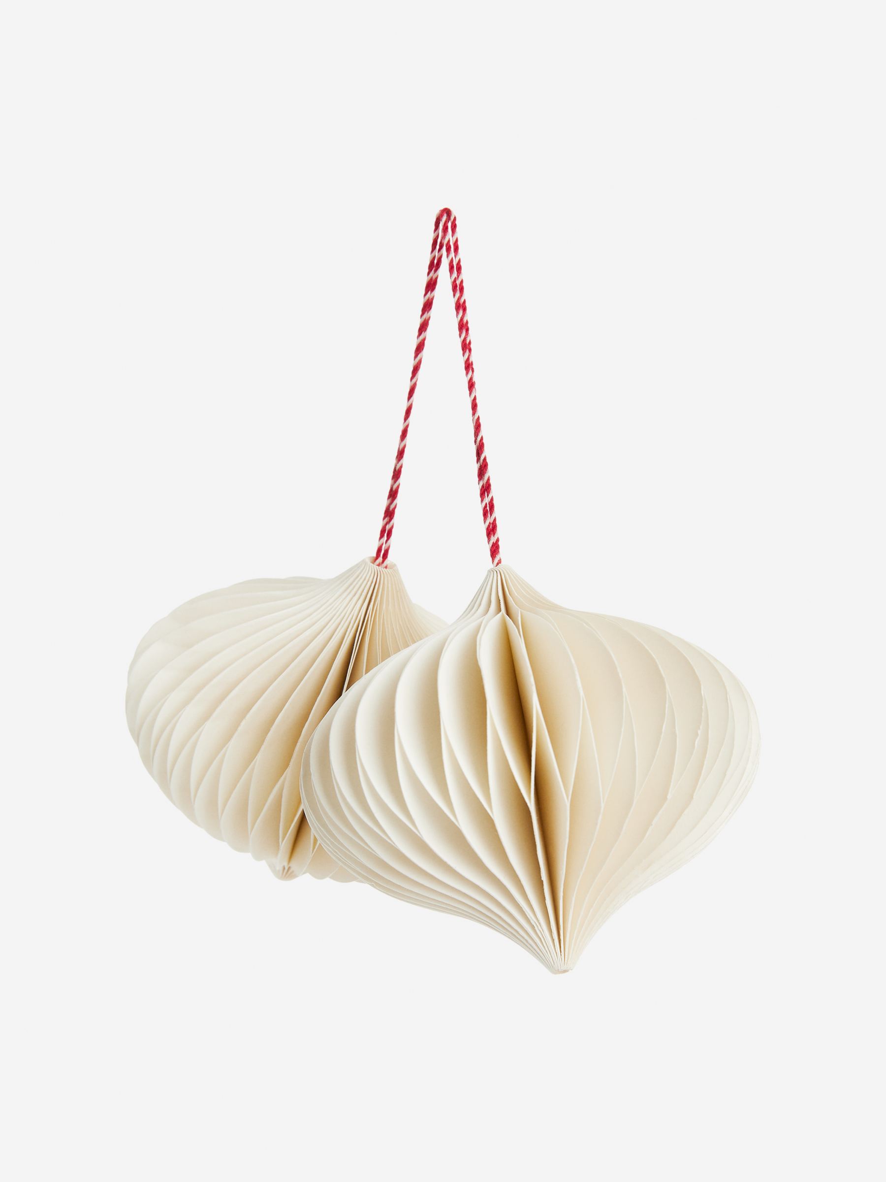 Honeycomb Ornaments Set of 2-White-9452