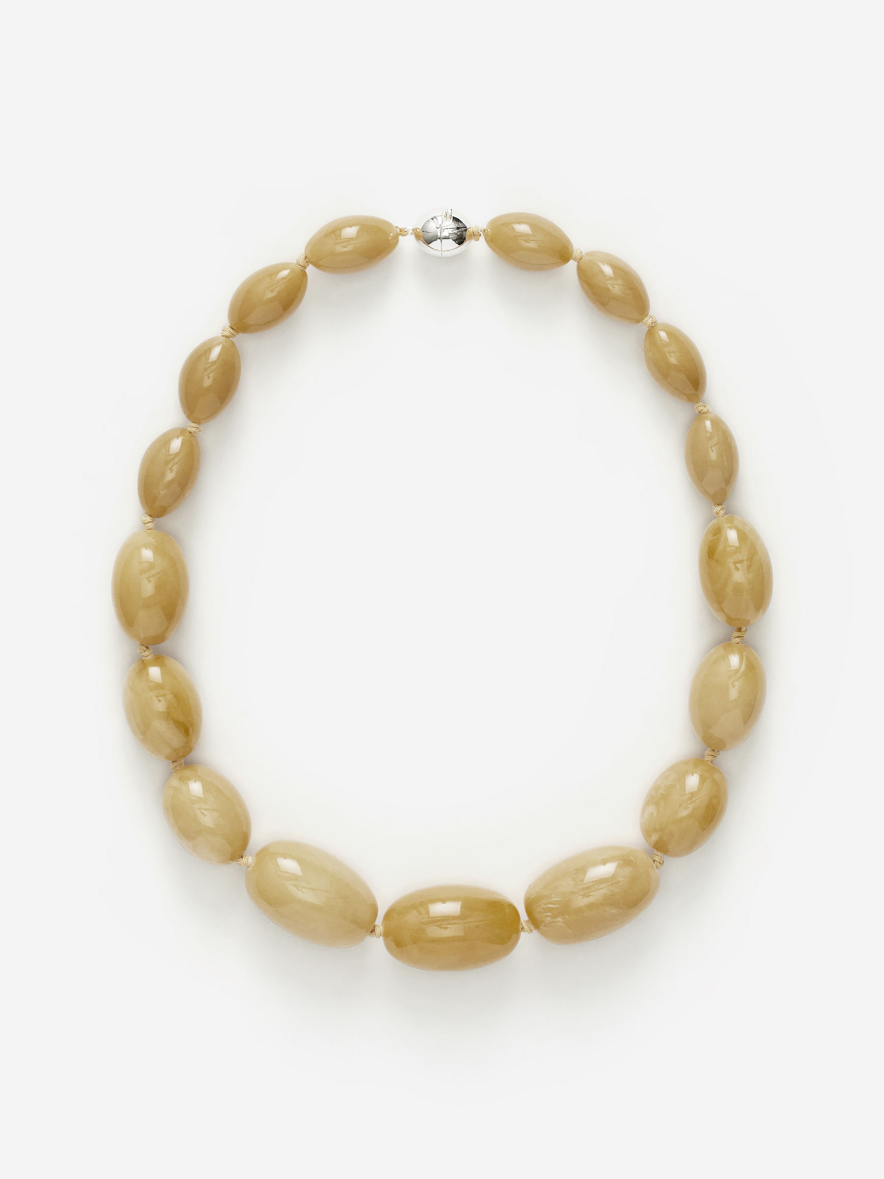 Resin Necklace-#EFE7C2-15560